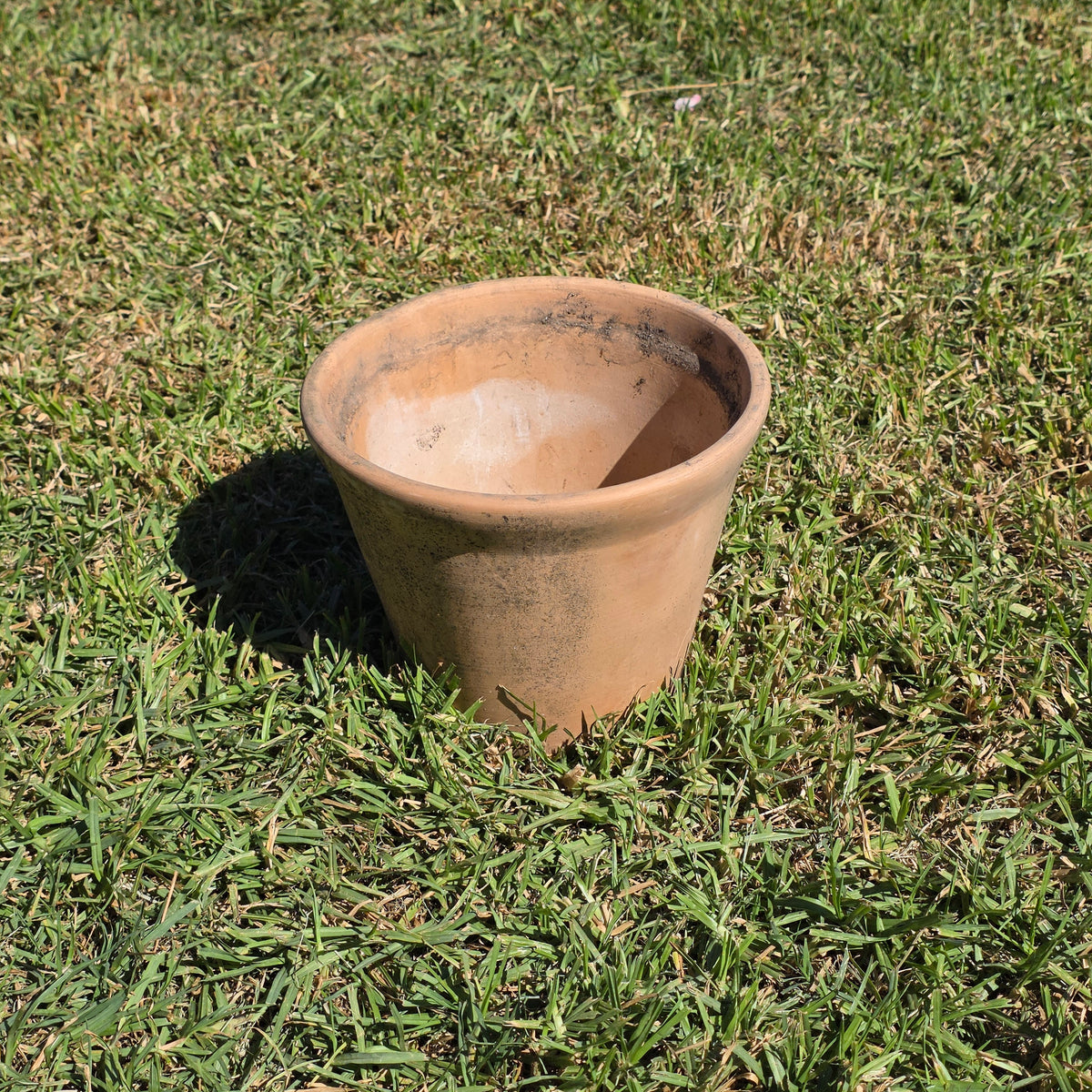 Vintage Terracotta Planter Pot Weathered Clay 10" Flower Rustic Patina Standard