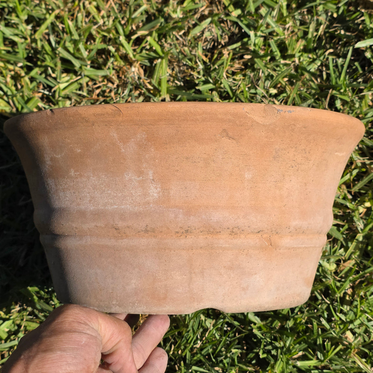 Vtg US Pottery Terracotta Planter Pot Clay Flower Bowl 11.5" Made in USA Patina