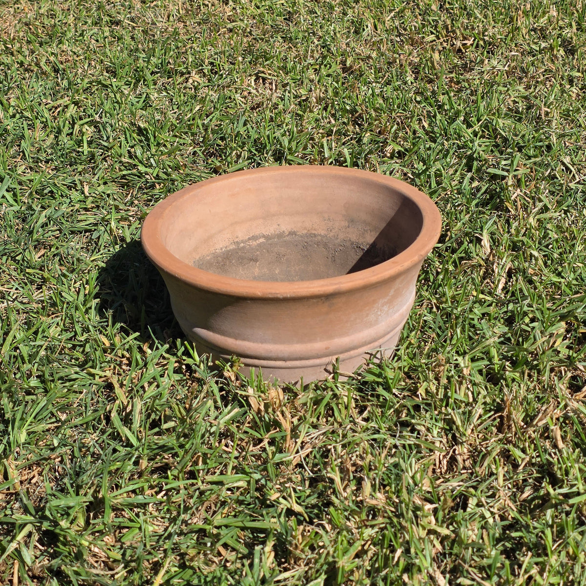 Vtg US Pottery Terracotta Planter Pot Clay Flower Bowl 11.5" Made in USA Patina