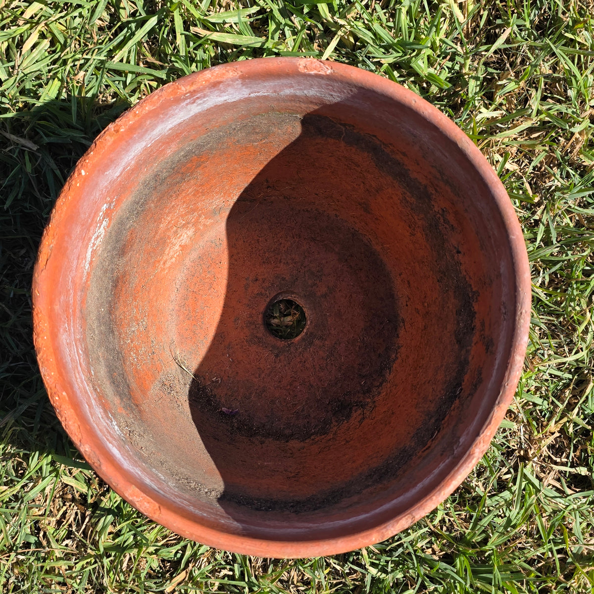 Vintage Terracotta Clay Planter Pot 10" Azalea Squat Low Profile Flower Garden