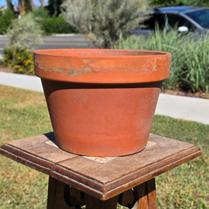 Vintage Terracotta Clay Planter Pot 10" Azalea Squat Shallow Flower Garden Aged