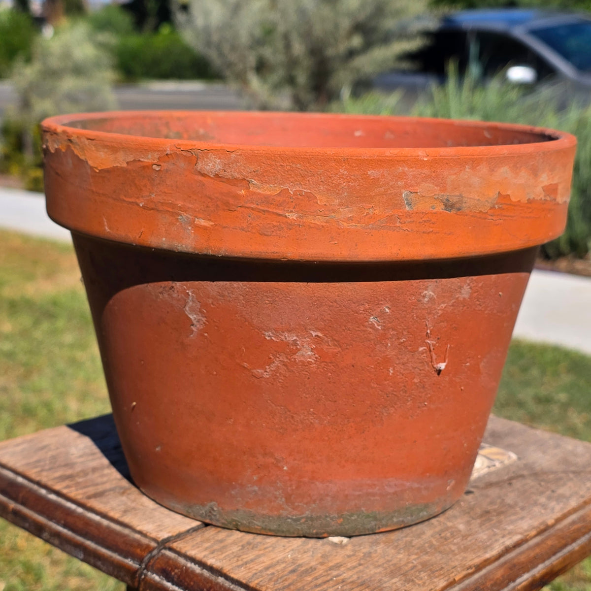 Vintage Terracotta Clay Planter Pot 10" Azalea Squat Shallow Flower Garden Aged