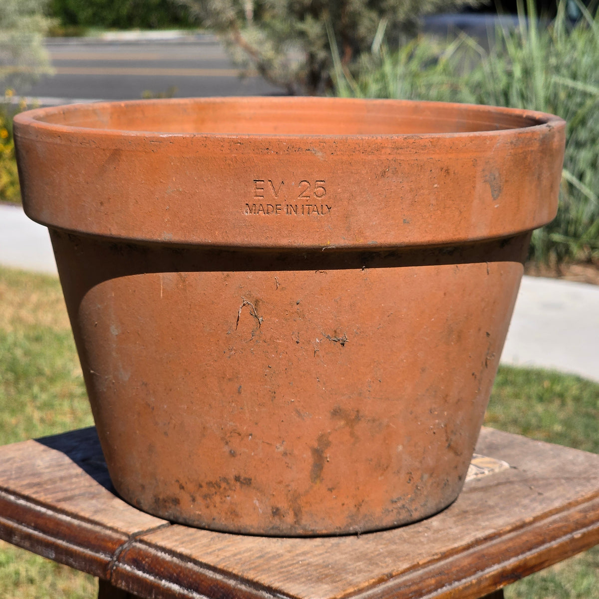 Vintage EV Euganea Vasi Terracotta Planter Pot 10" Made in Italy Clay Flower Age