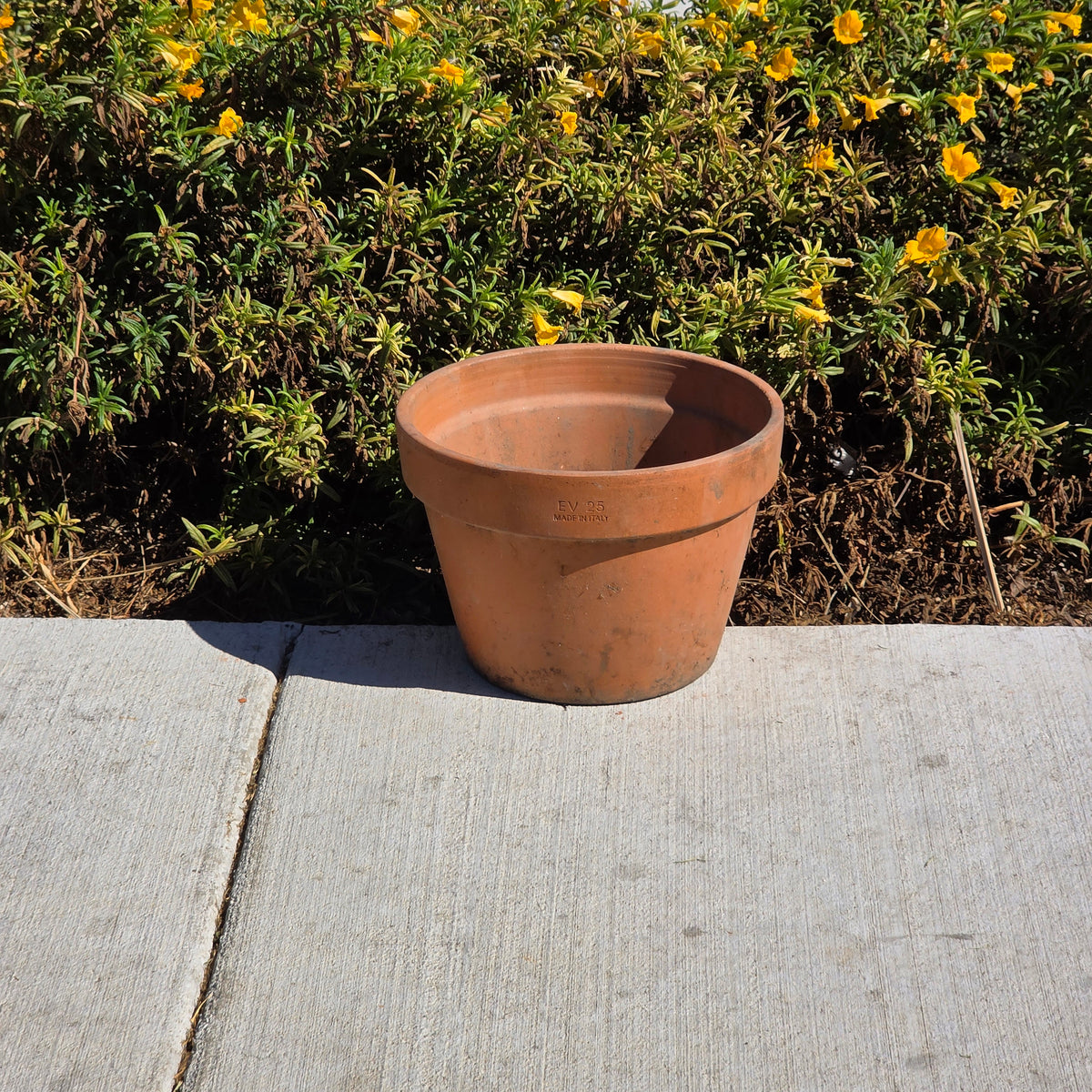 Vintage EV Euganea Vasi Terracotta Planter Pot 10" Made in Italy Clay Flower Age