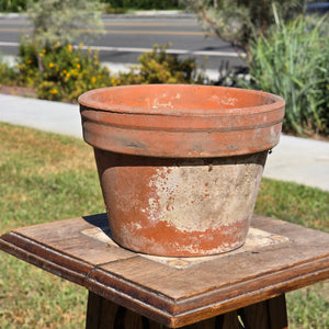 Vtg Italian Terracotta Clay Planter Pot 8" Azalea Squat Stamped 38 Italy Garden