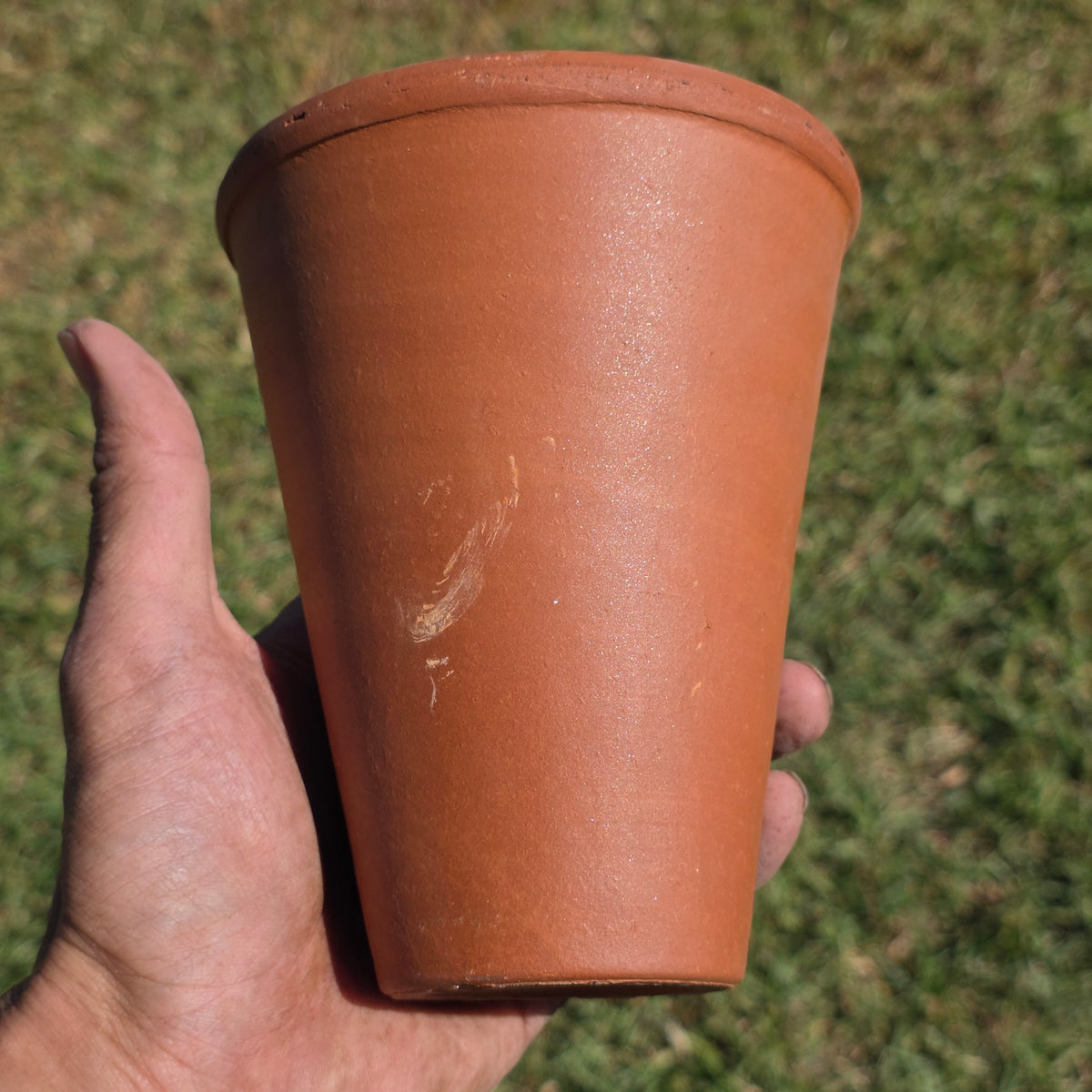 Vintage Deroma Italy Terracotta Tall Planter Pots Set of 2 Clay Long Tom Rose