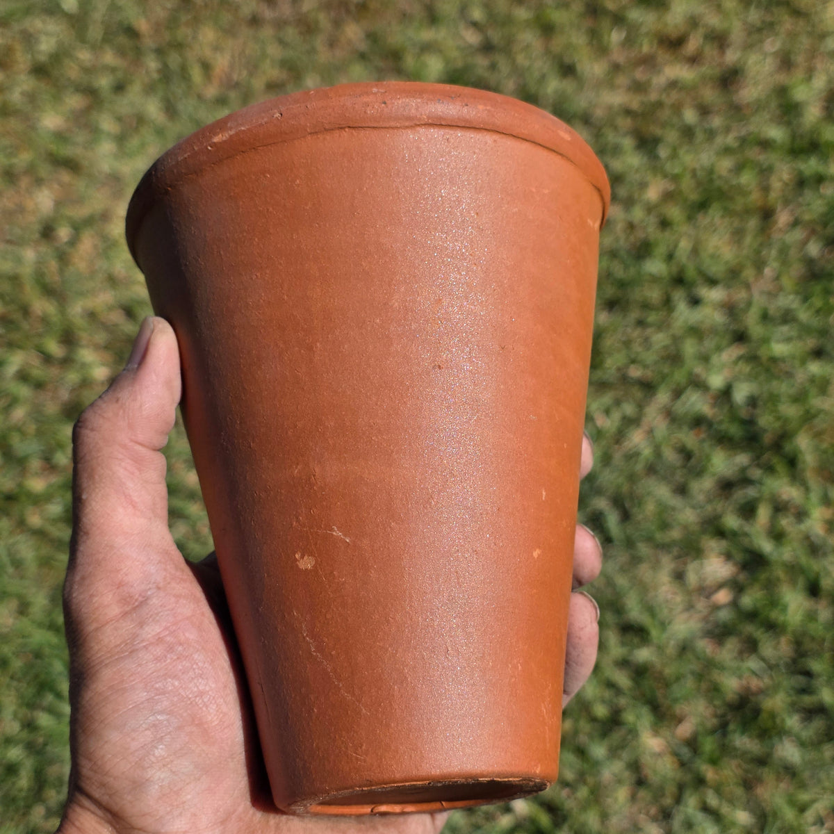 Vintage Deroma Italy Terracotta Tall Planter Pots Set of 2 Clay Long Tom Rose