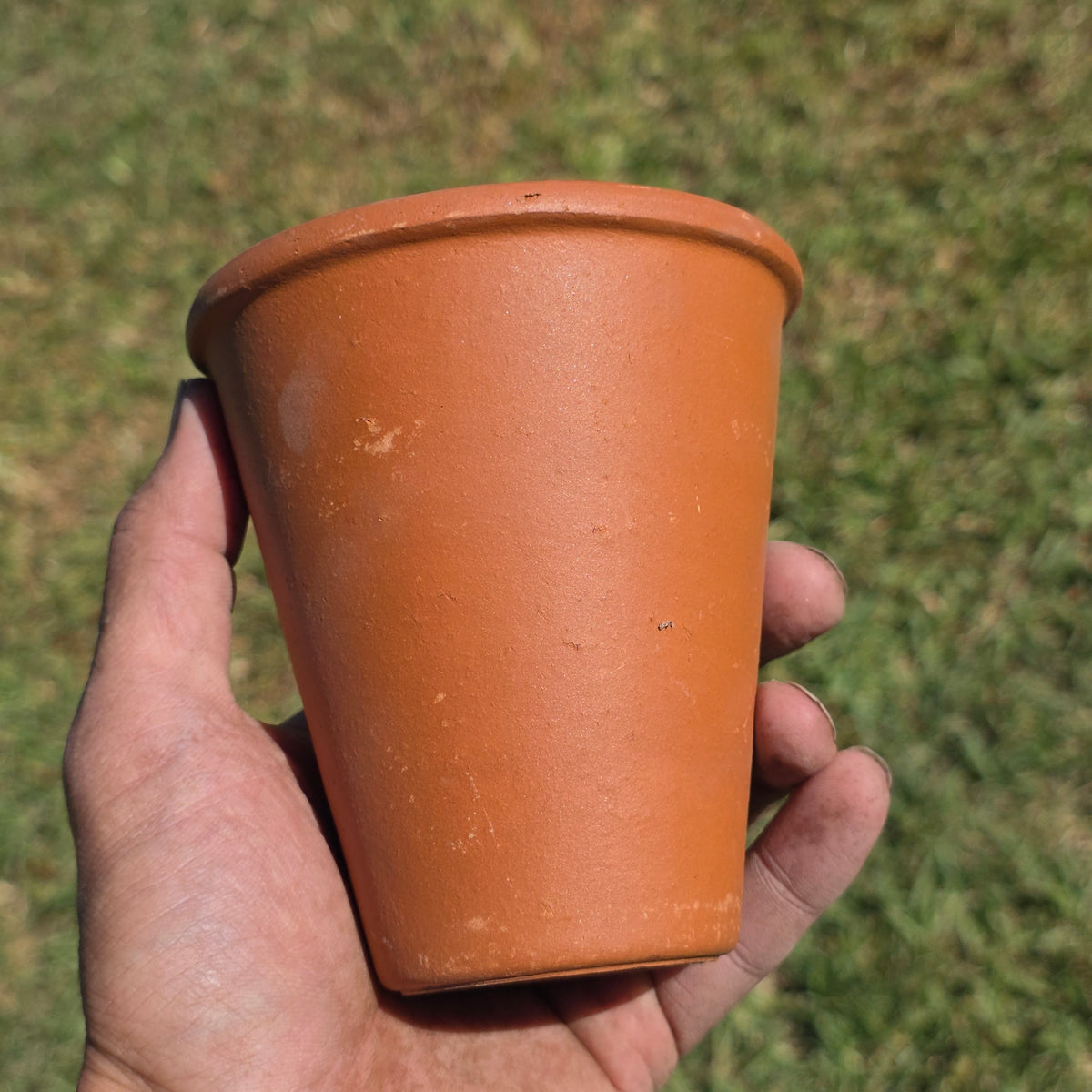 Vintage Deroma Italy Terracotta Tall Planter Pots Set of 2 Clay Long Tom Rose