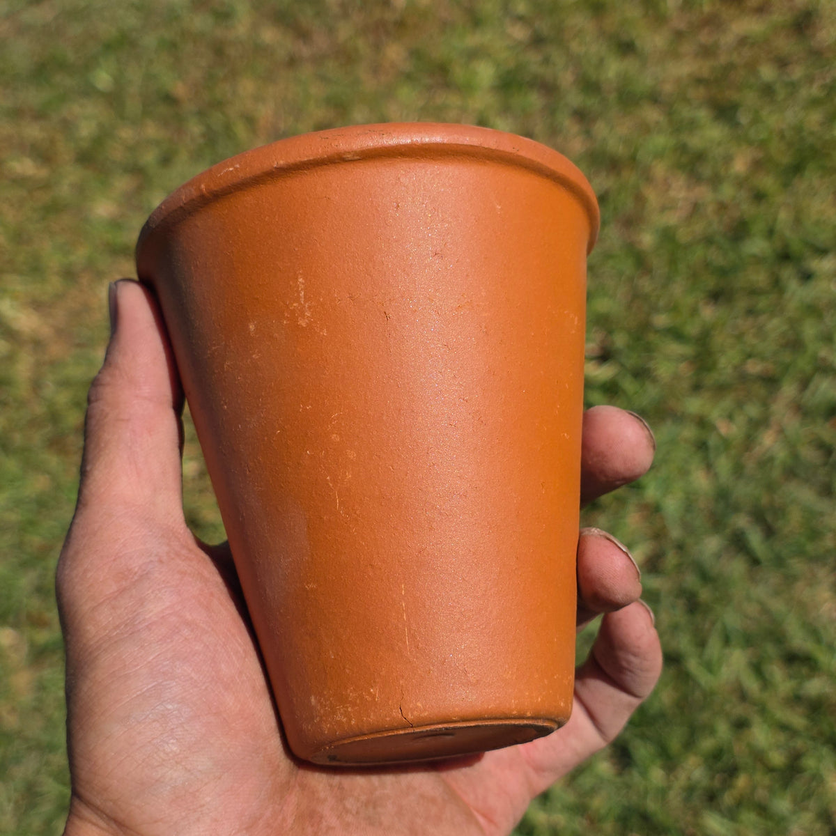 Vintage Deroma Italy Terracotta Tall Planter Pots Set of 2 Clay Long Tom Rose