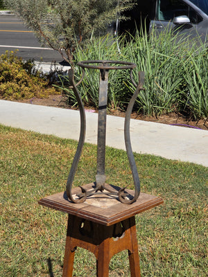 Vintage Wrought Iron Plant Stand Spanish Revival Forged Metal Craftsman Patio