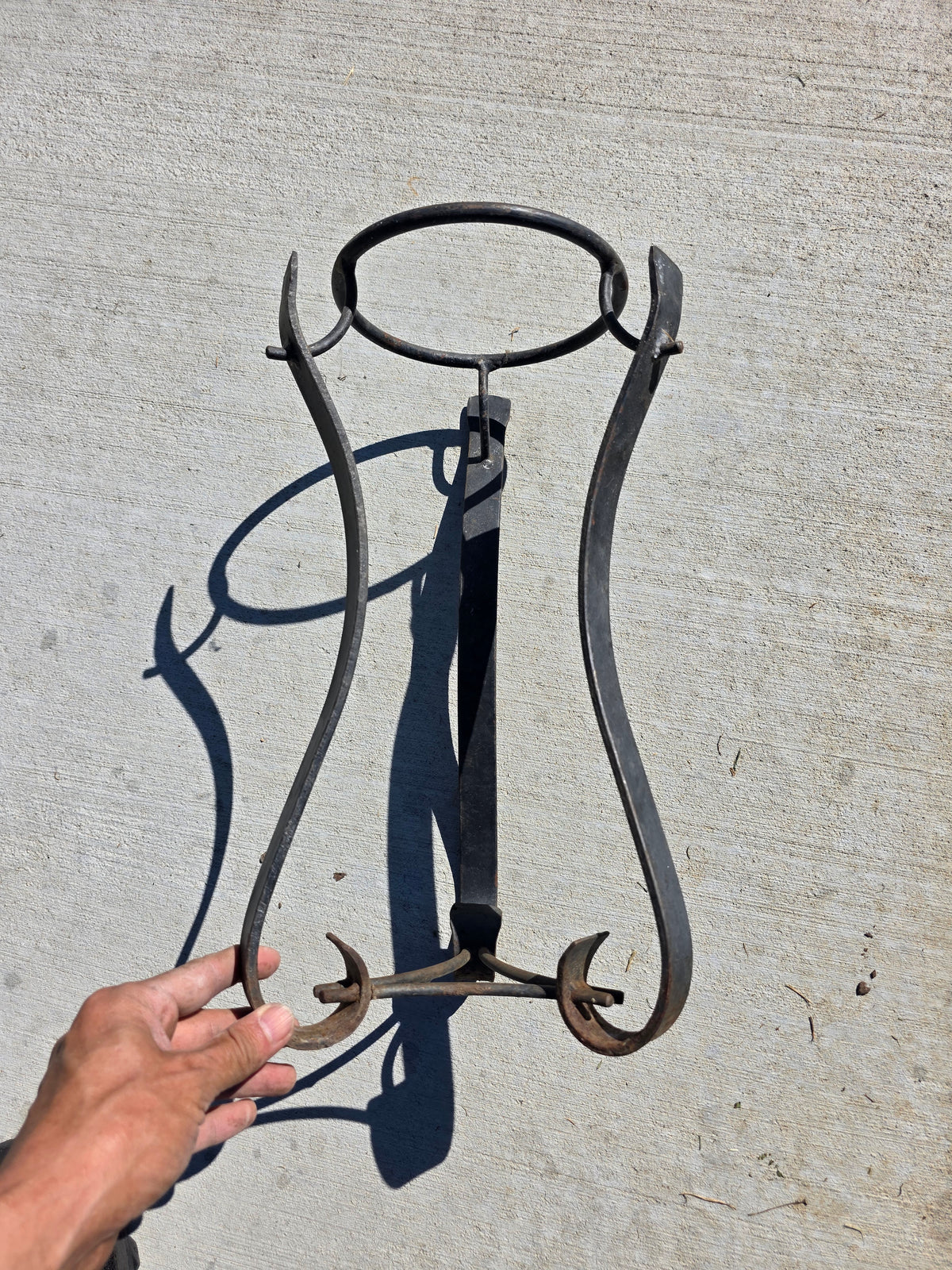 Vintage Wrought Iron Plant Stand Spanish Revival Forged Metal Craftsman Patio