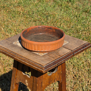 Vintage Terracotta Plant Pot Saucer 6.5" Fluted Ribbed Clay Planter Base Stamped
