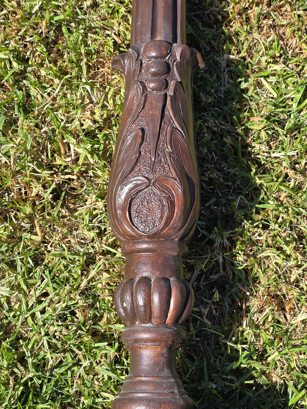 Vtg Chalkware Pedestal Plant Stand 38.5" Ornate Tall Plaster Column Display