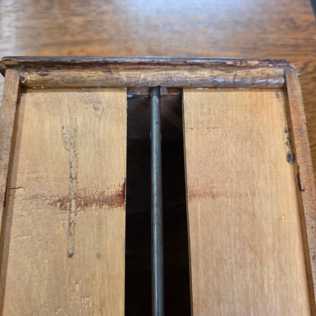 Antique Oak Card Catalog 2 Drawer Library File Box Desk Recipe Holder (Damage)