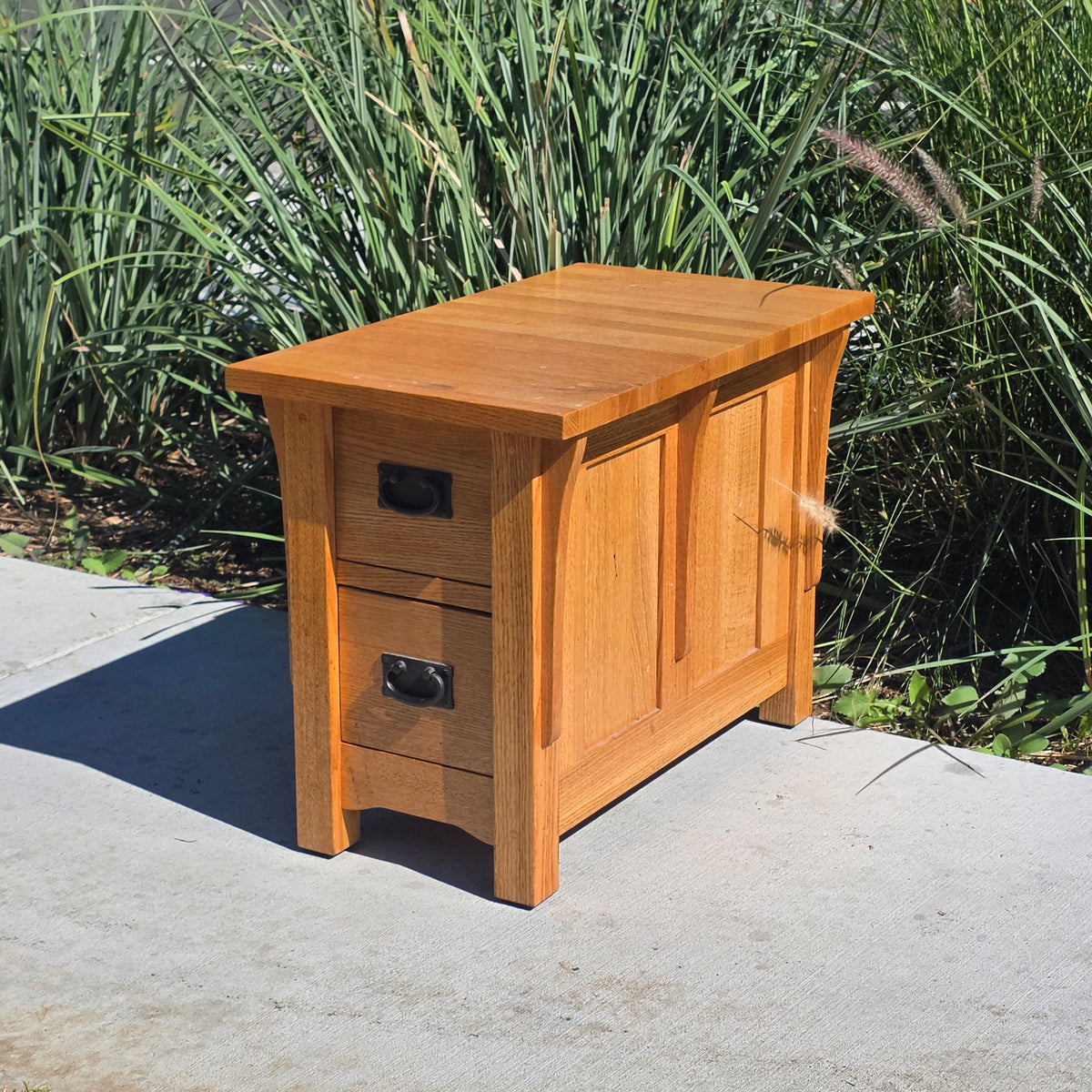 Vtg Trend Manor Mission Oak End Table Arts Crafts Nightstand Cabinet Side 28"