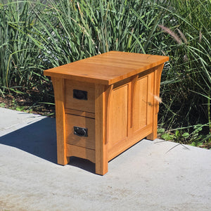 Vtg Trend Manor Mission Oak End Table Arts Crafts Nightstand Cabinet Side 28"
