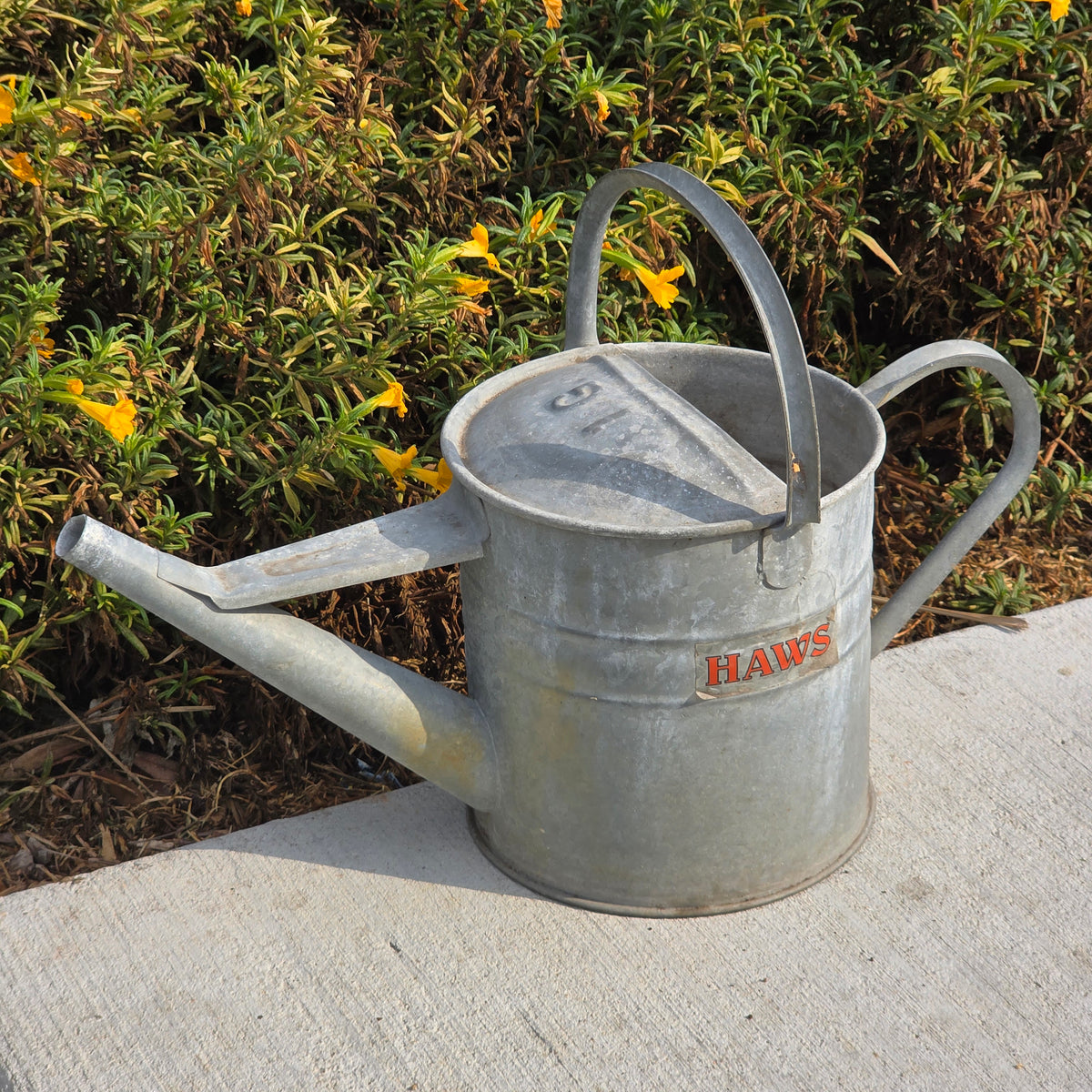 Vtg HAWS Galvanized Watering Can 1 Gallon Metal Steel Short Spout Garden England
