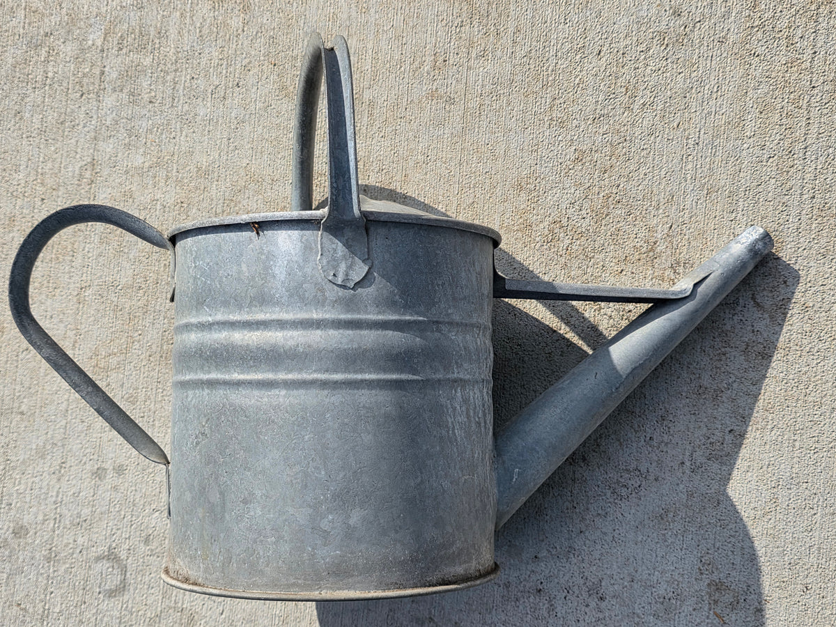 Vtg HAWS Galvanized Watering Can 1 Gallon Metal Steel Short Spout Garden England