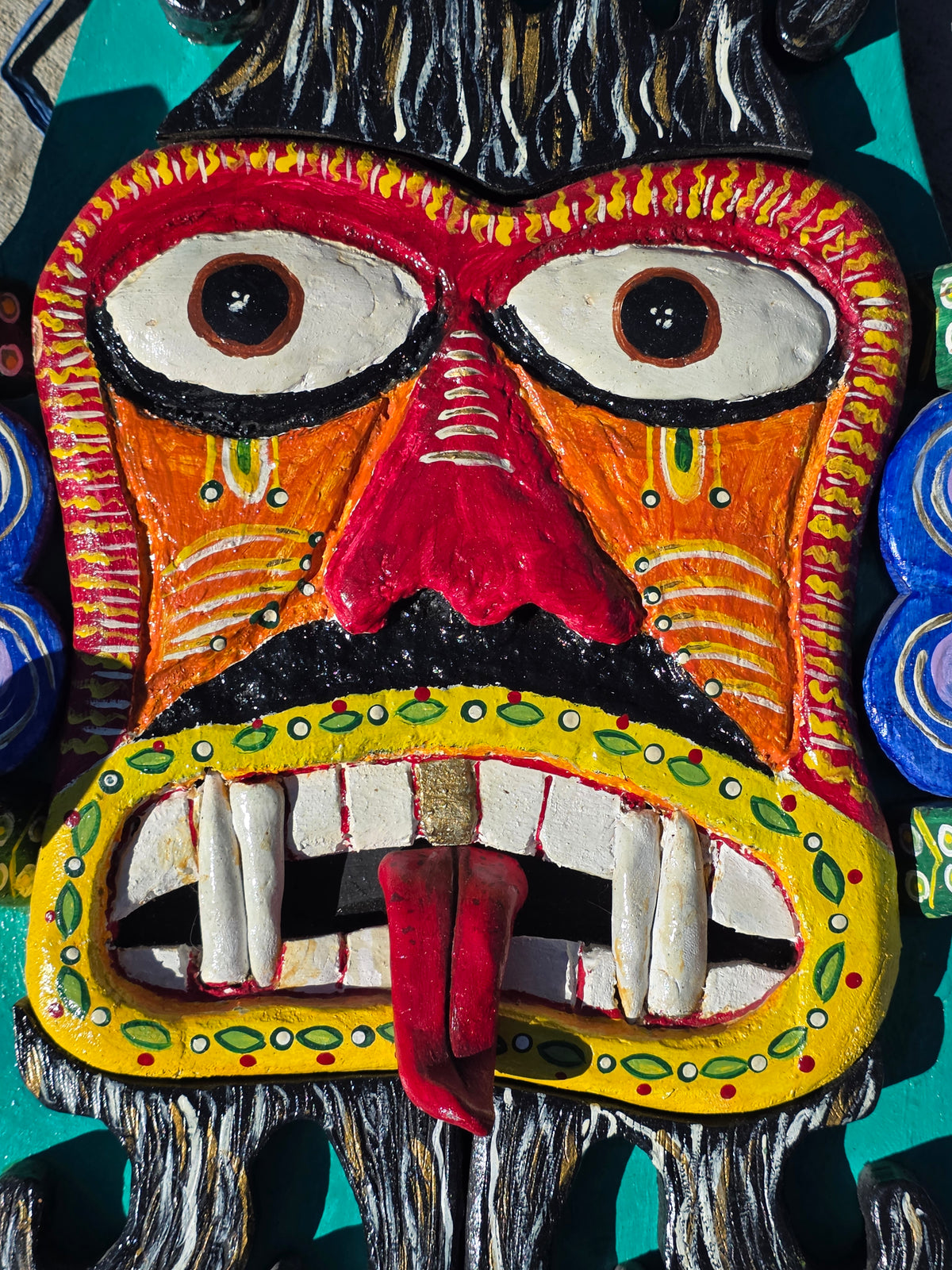 Chicano Mexican Folk Art Mask Wood Sculpture 2007 Reyes Reyes Dee Marcellus Cole