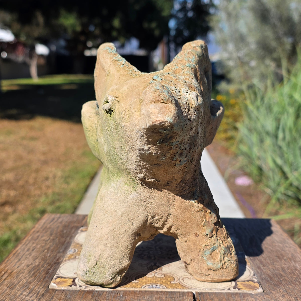 Vintage Mexican Folk Art Terracotta Ram Planter Dee Marcellus Cole Estate 7"