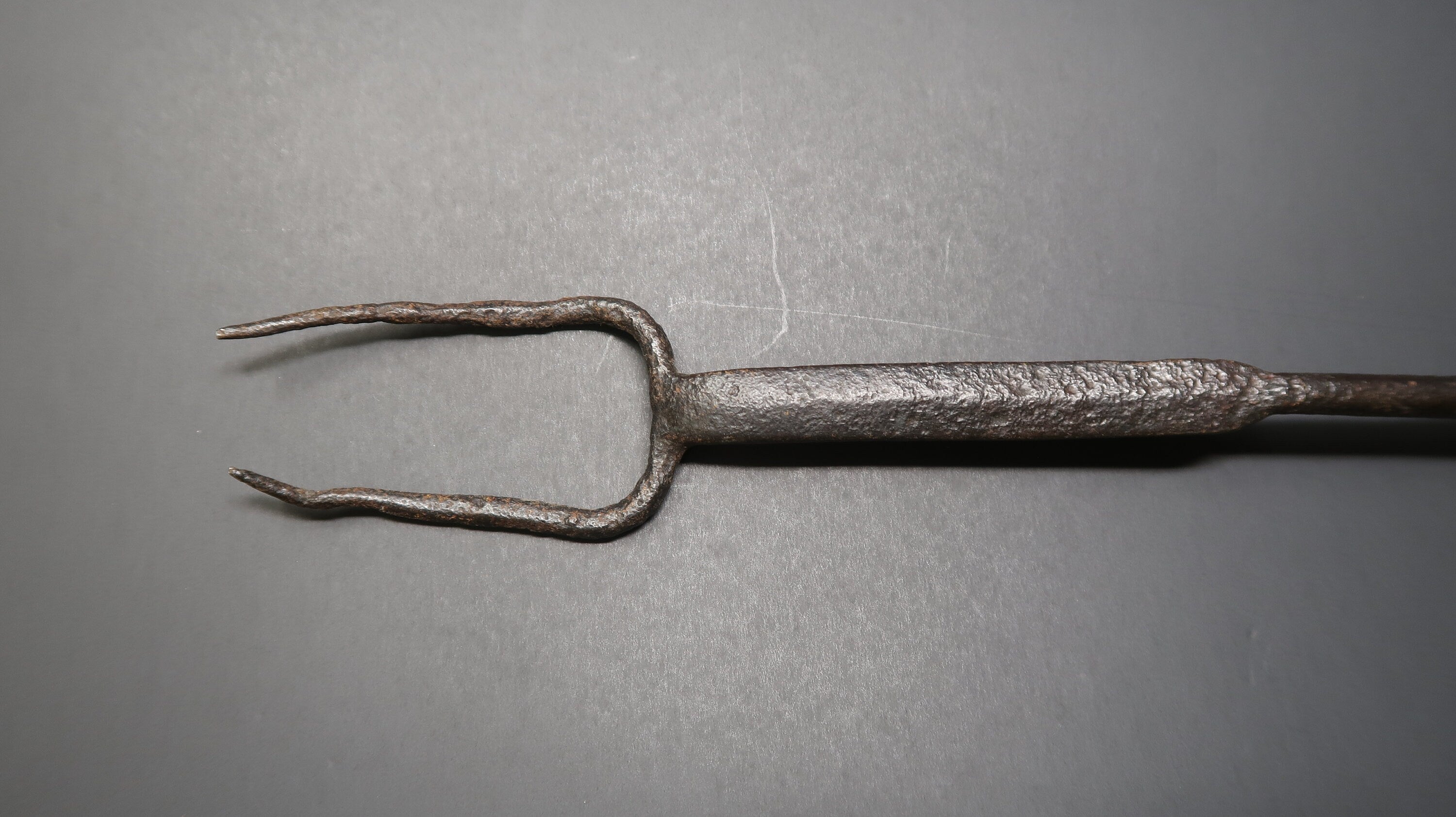 Antique Blacksmith American Forged Iron Hearth Utensil Fork L 20.5"