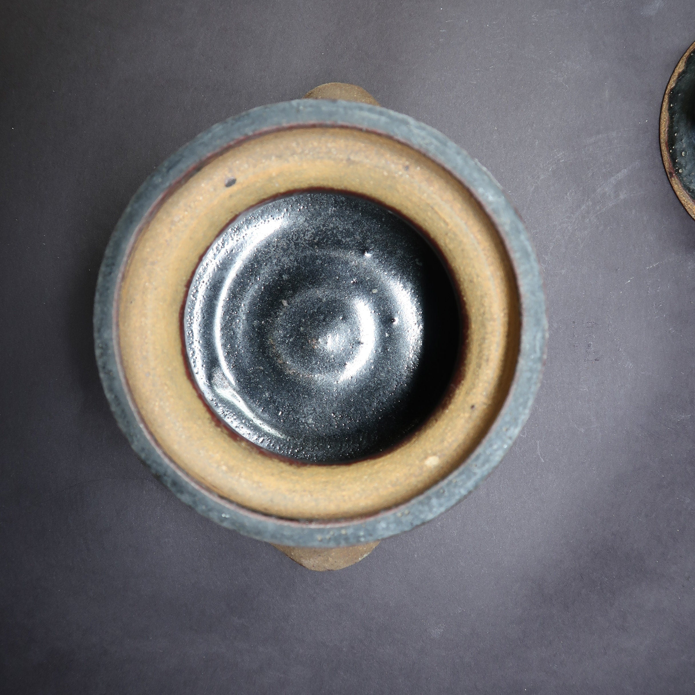 Handcrafted Black Clay Pot Signed By Artist