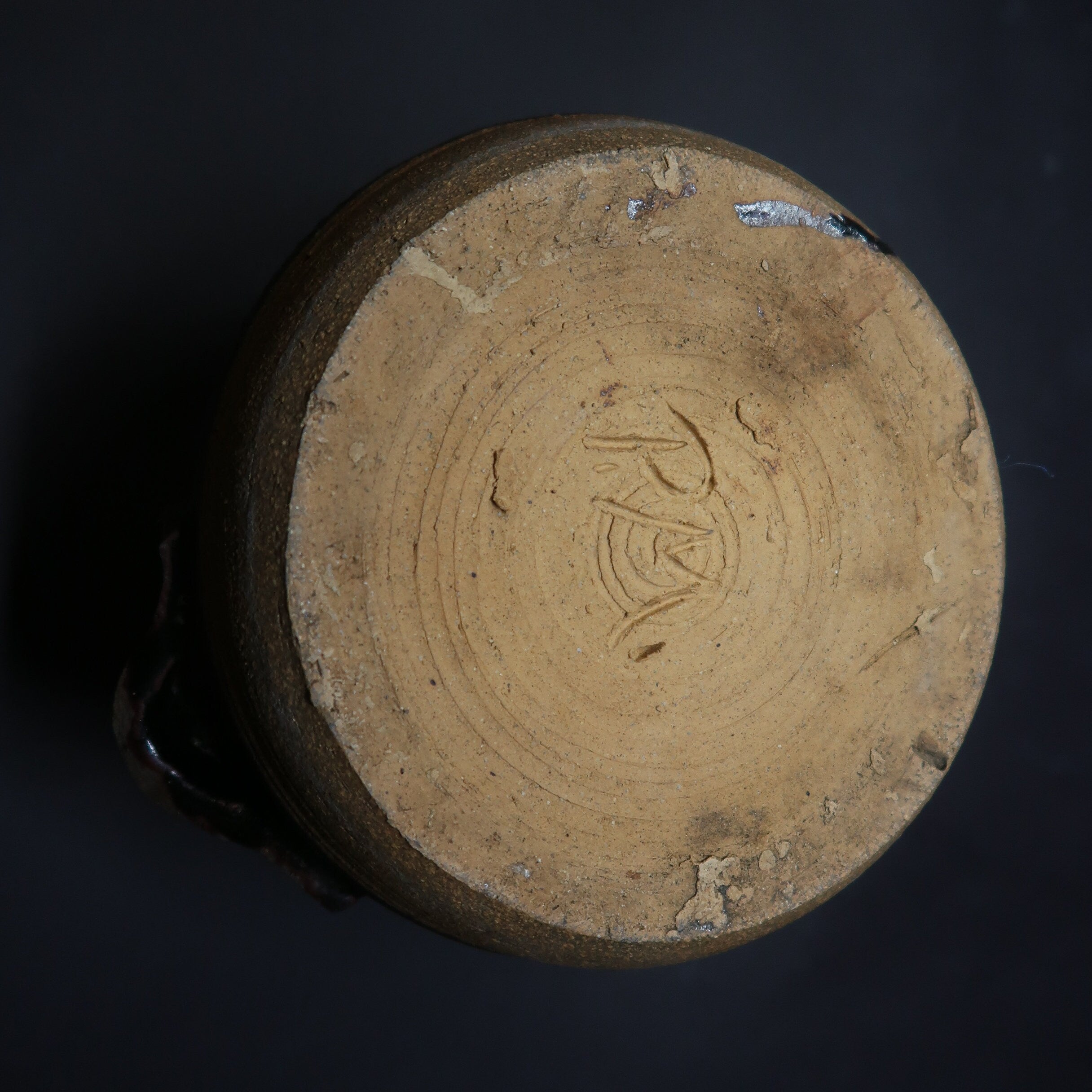 Handcrafted Black Clay Pot Signed By Artist