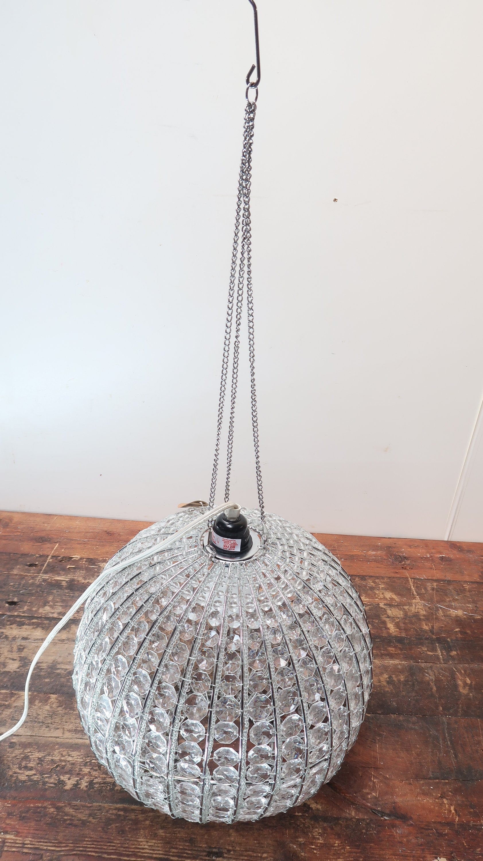 Faceted Beads Globe Pendant Light Dia 14" x 14"