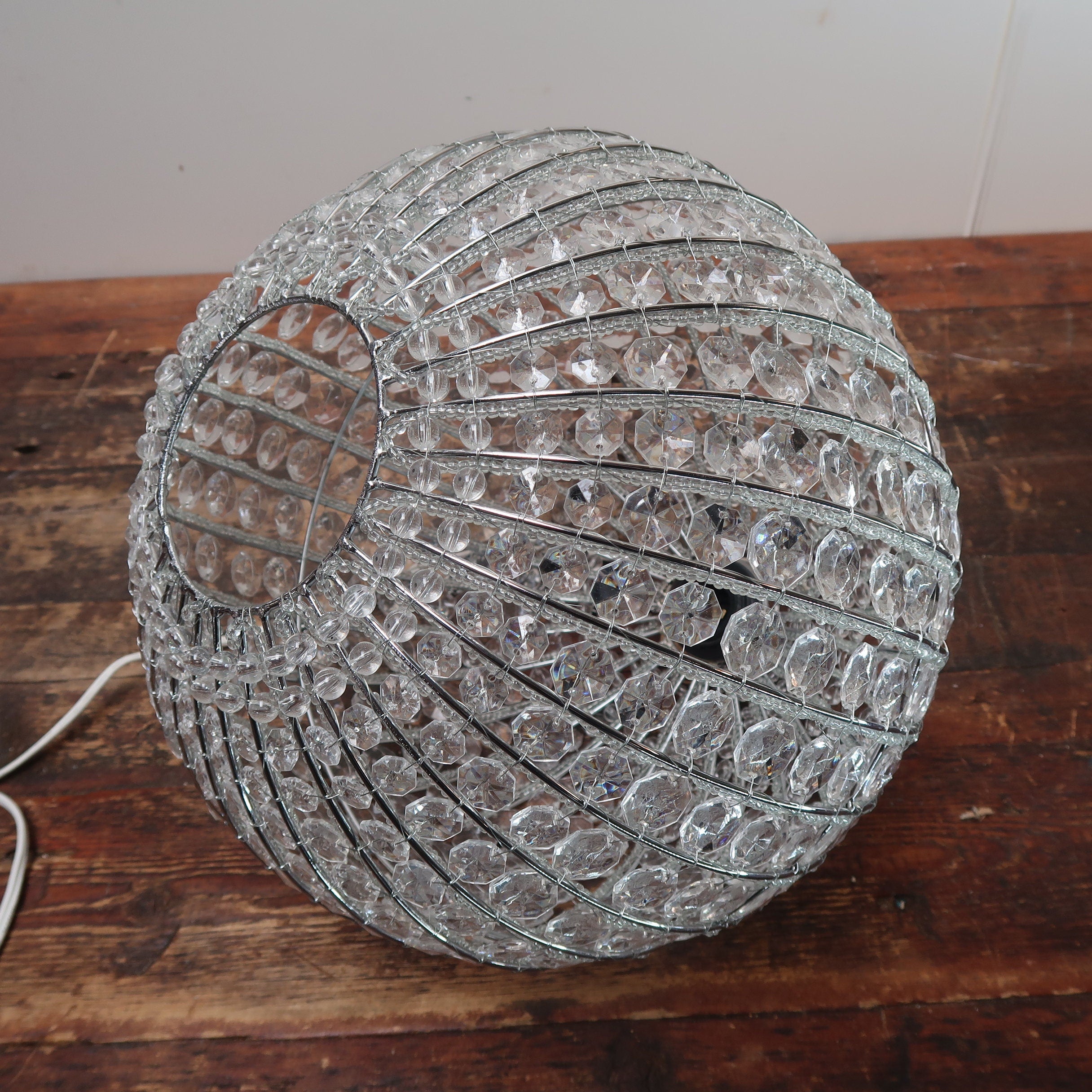 Faceted Beads Globe Pendant Light Dia 14" x 14"