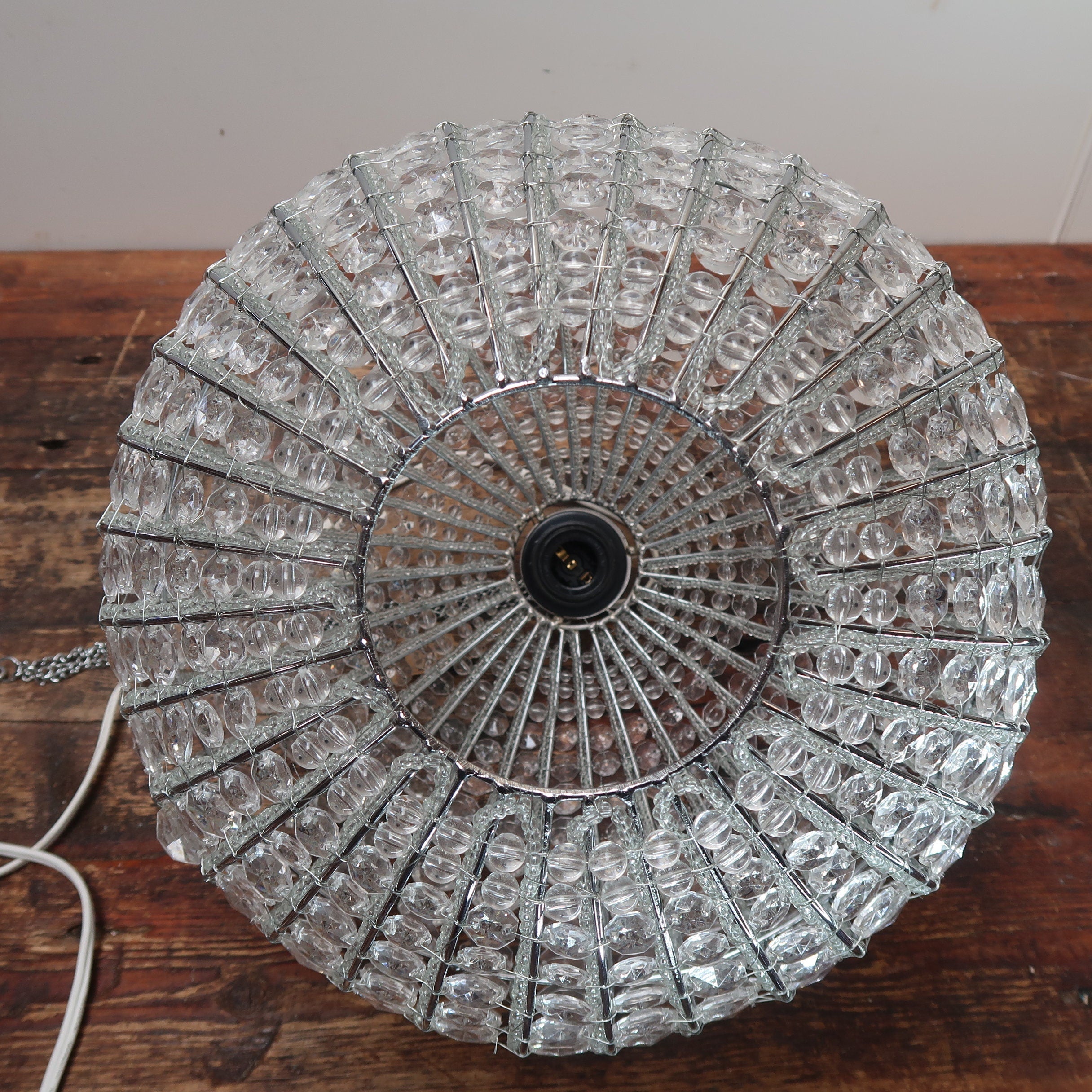 Faceted Beads Globe Pendant Light Dia 14" x 14"