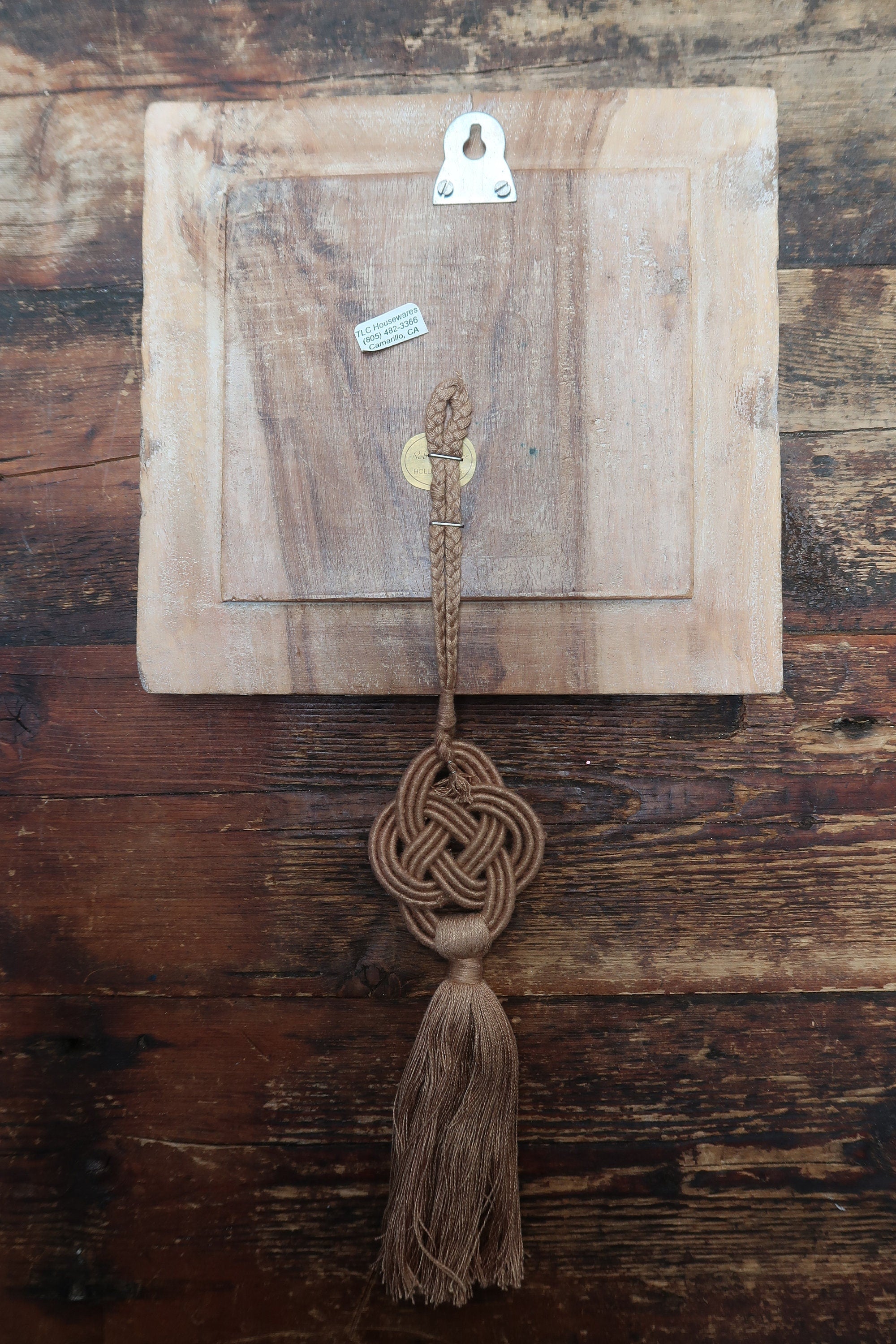 Rober Grace Hollister CA Hand Carved Wood Wall Art 9" x 9.5" (A)