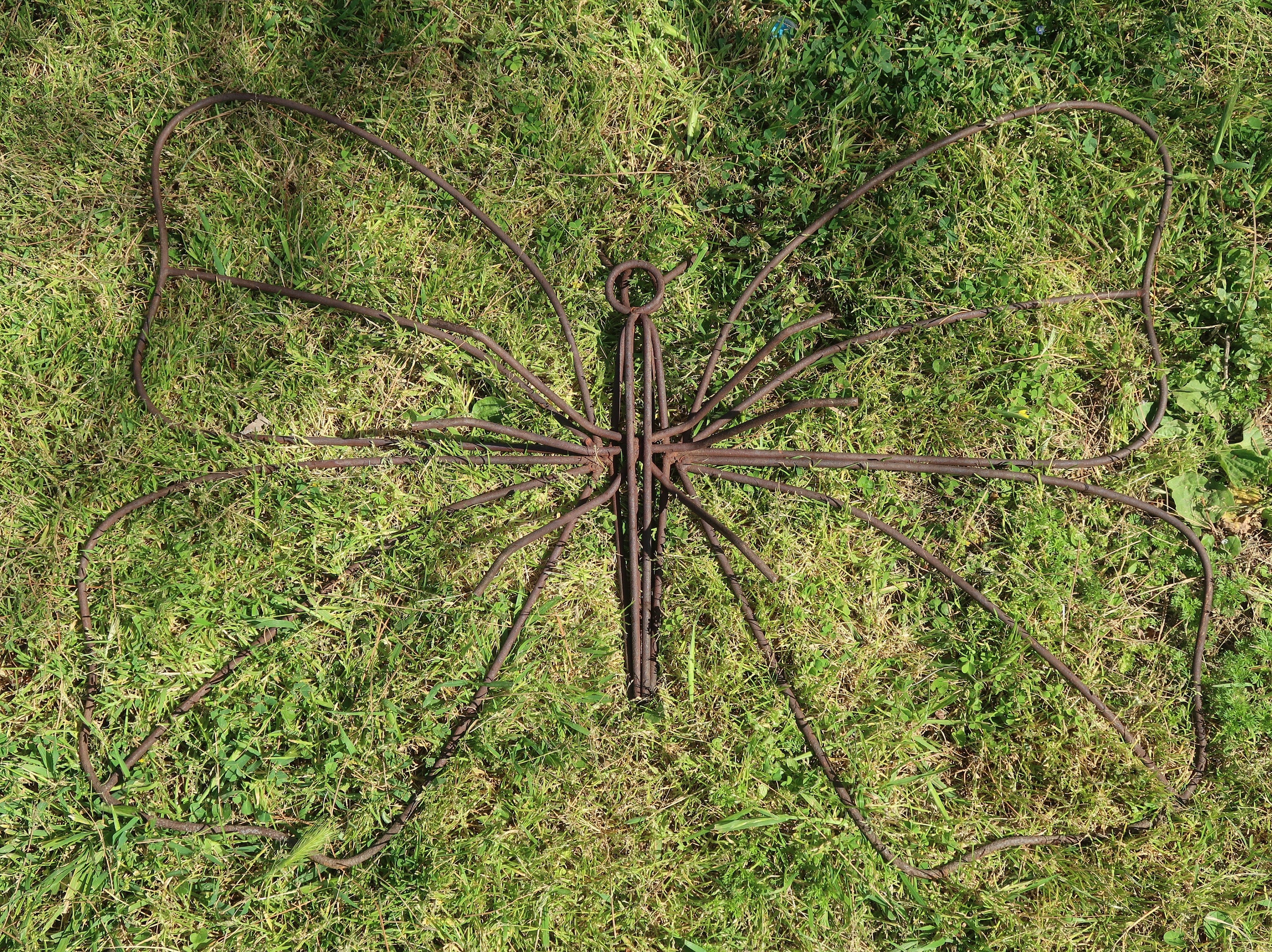 On Hold / Large Wire Metal Butterfly Yard Garden Decor Outdoor Lawn Wall Art W 34" x H 26"