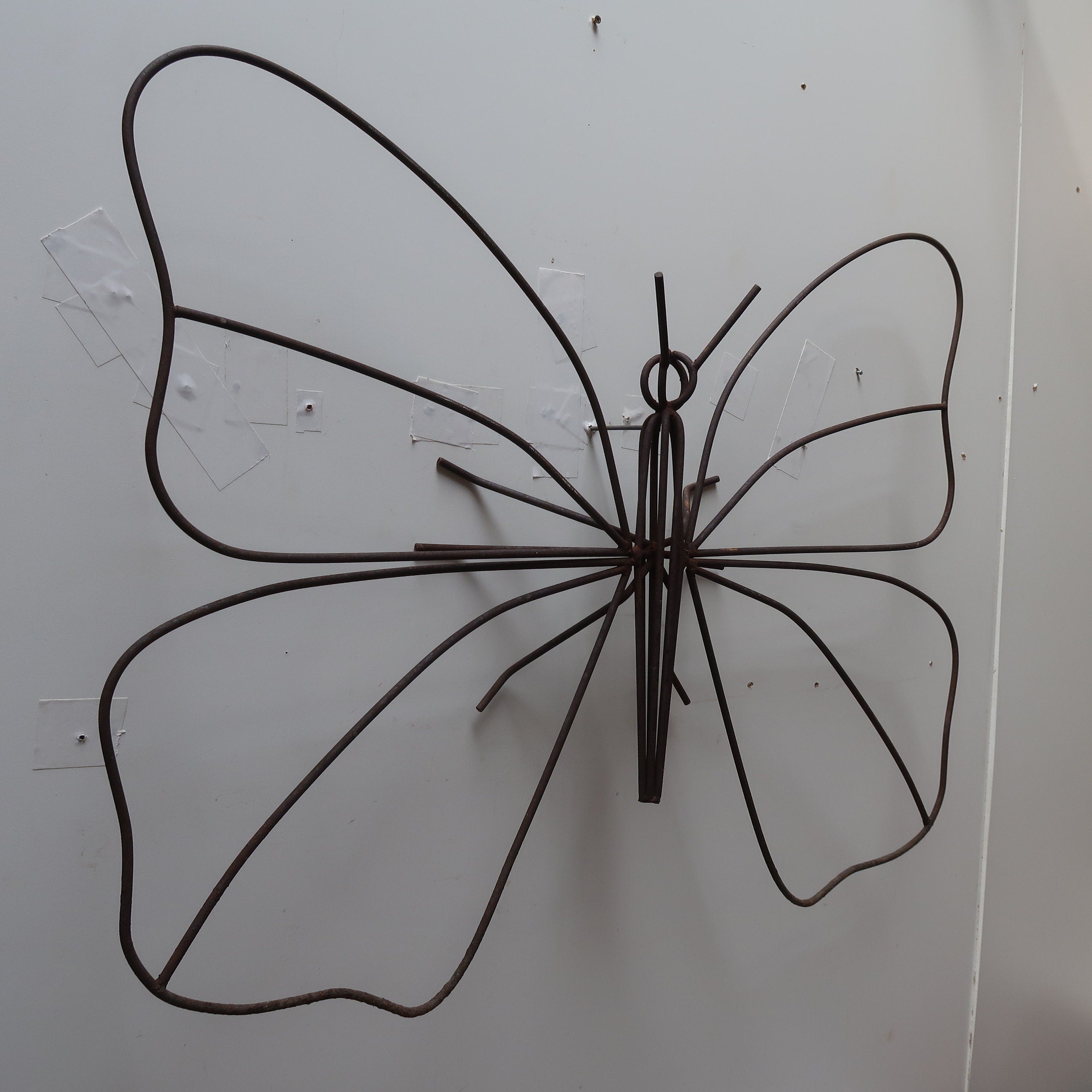 On Hold / Large Wire Metal Butterfly Yard Garden Decor Outdoor Lawn Wall Art W 34" x H 26"