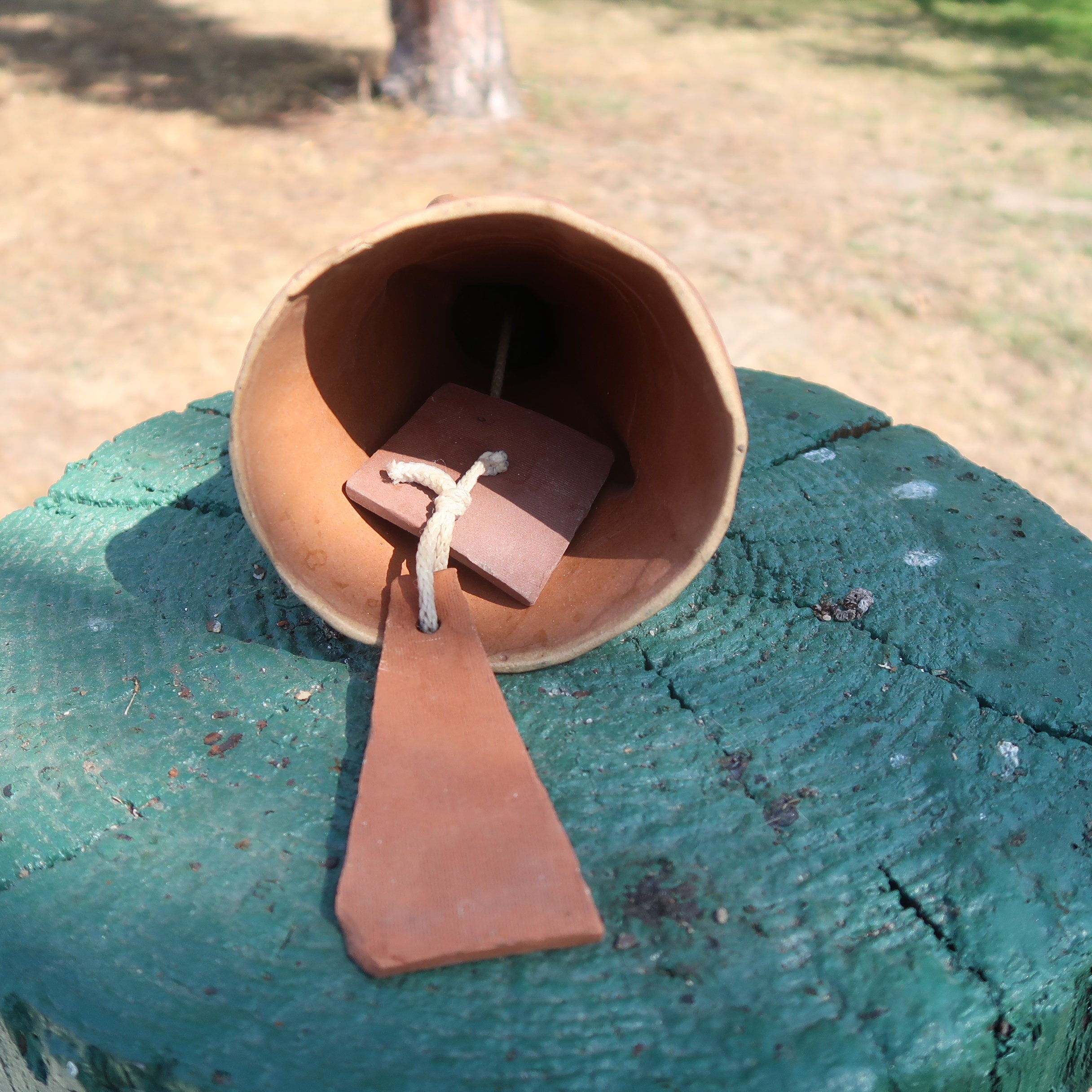 1970s Pacific Stoneware Terracotta Wind Chime Little Red Riding Hood