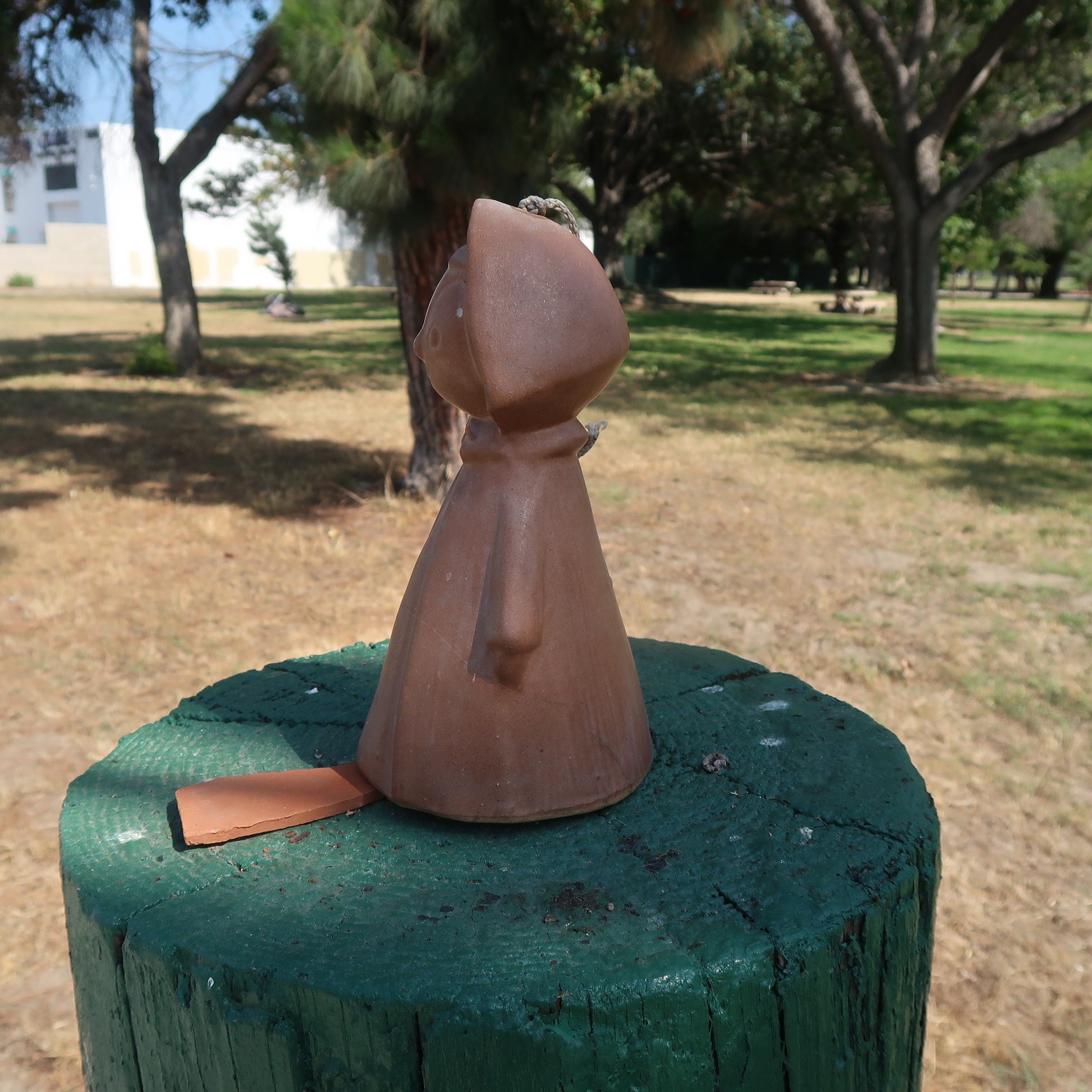 1970s Pacific Stoneware Terracotta Wind Chime Little Red Riding Hood