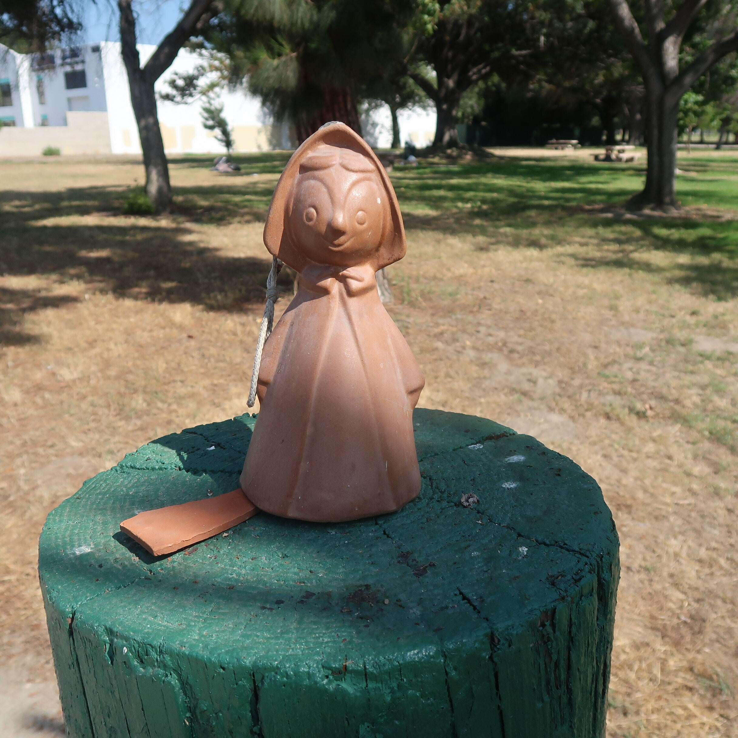 1970s Pacific Stoneware Terracotta Wind Chime Little Red Riding Hood