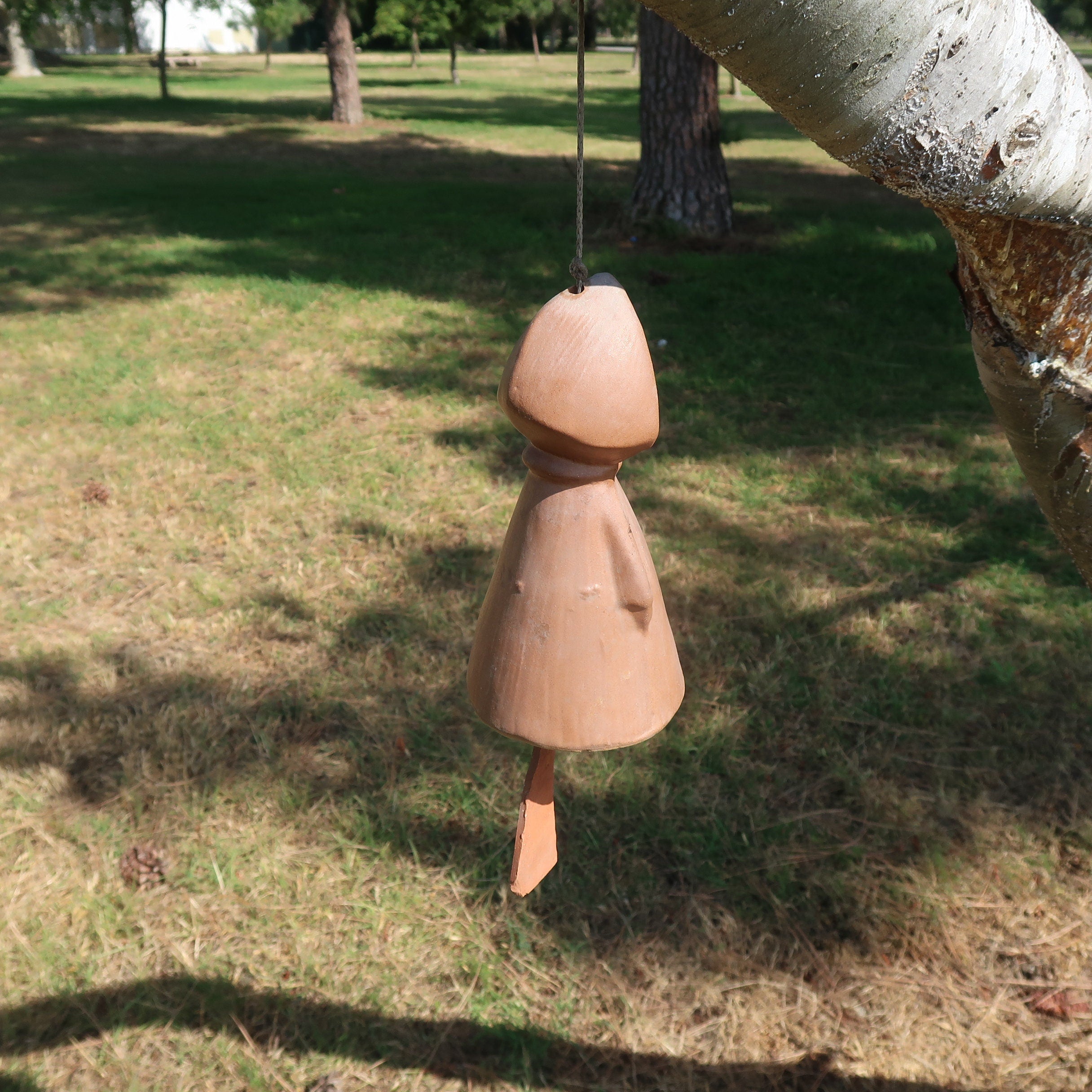 1970s Pacific Stoneware Terracotta Wind Chime Little Red Riding Hood