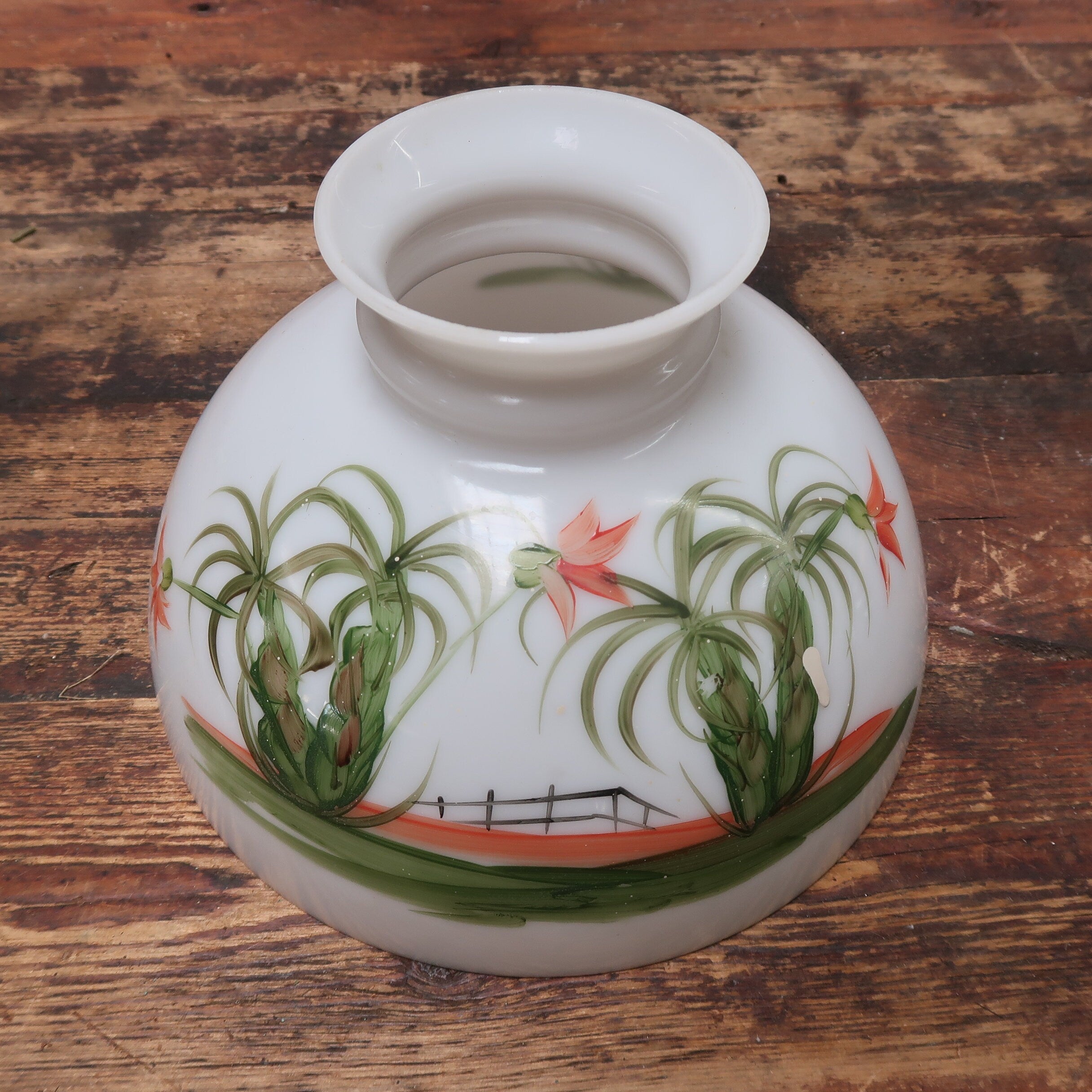 Vintage Hand Painted Shade Pendant Ceiling Fixture (U.S Free Shipping)