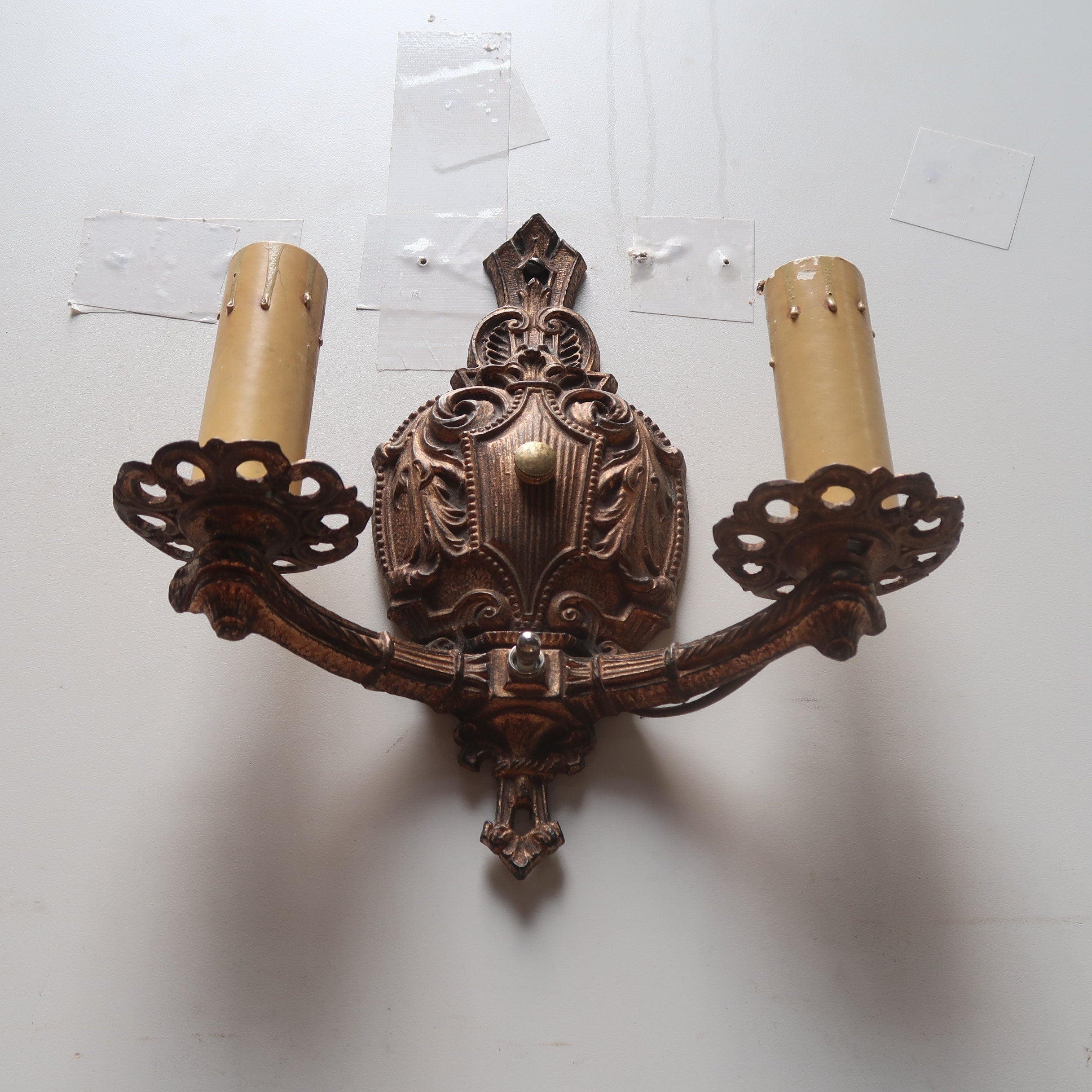 Brass Italian Style Candelabra Wall Sconce Light Fixture (U.S. Free Shipping)