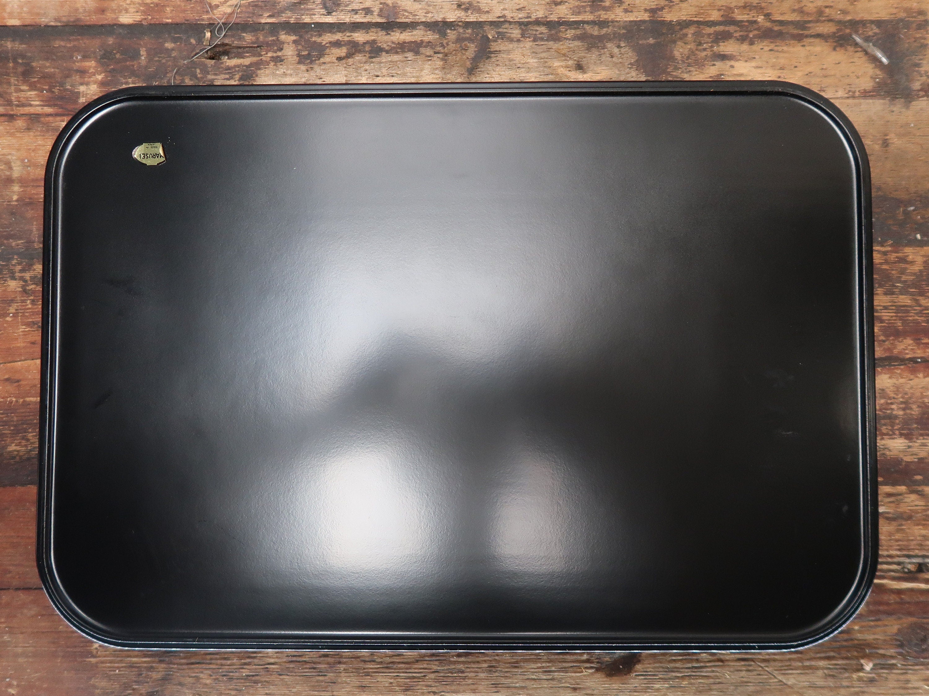 Vintage Japanese Fake Wood Serving Tray Obon Brown MARUSEI 18" x 12" x 1.25"