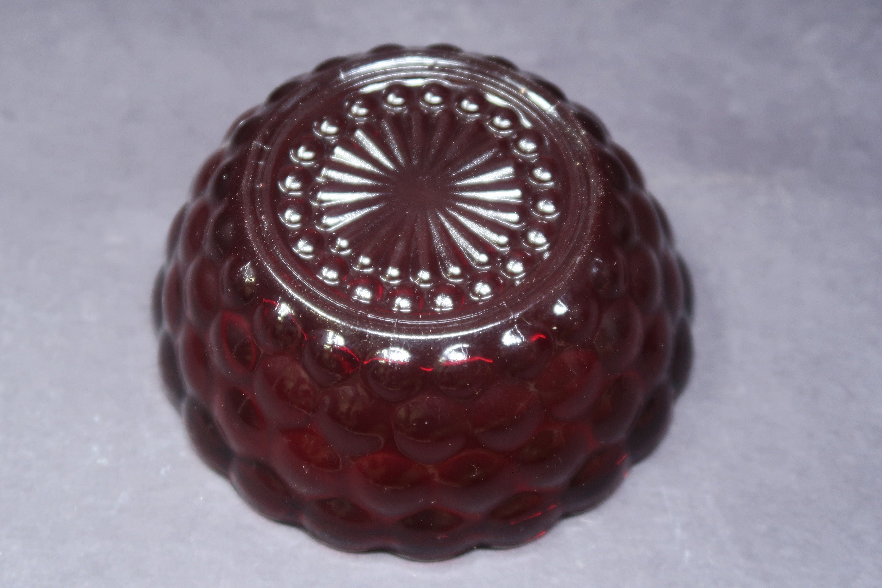 Vintage Anchor Hocking Royal Ruby Red 3 Piece Bubble Set 2 Tumblers & 1 Bowl