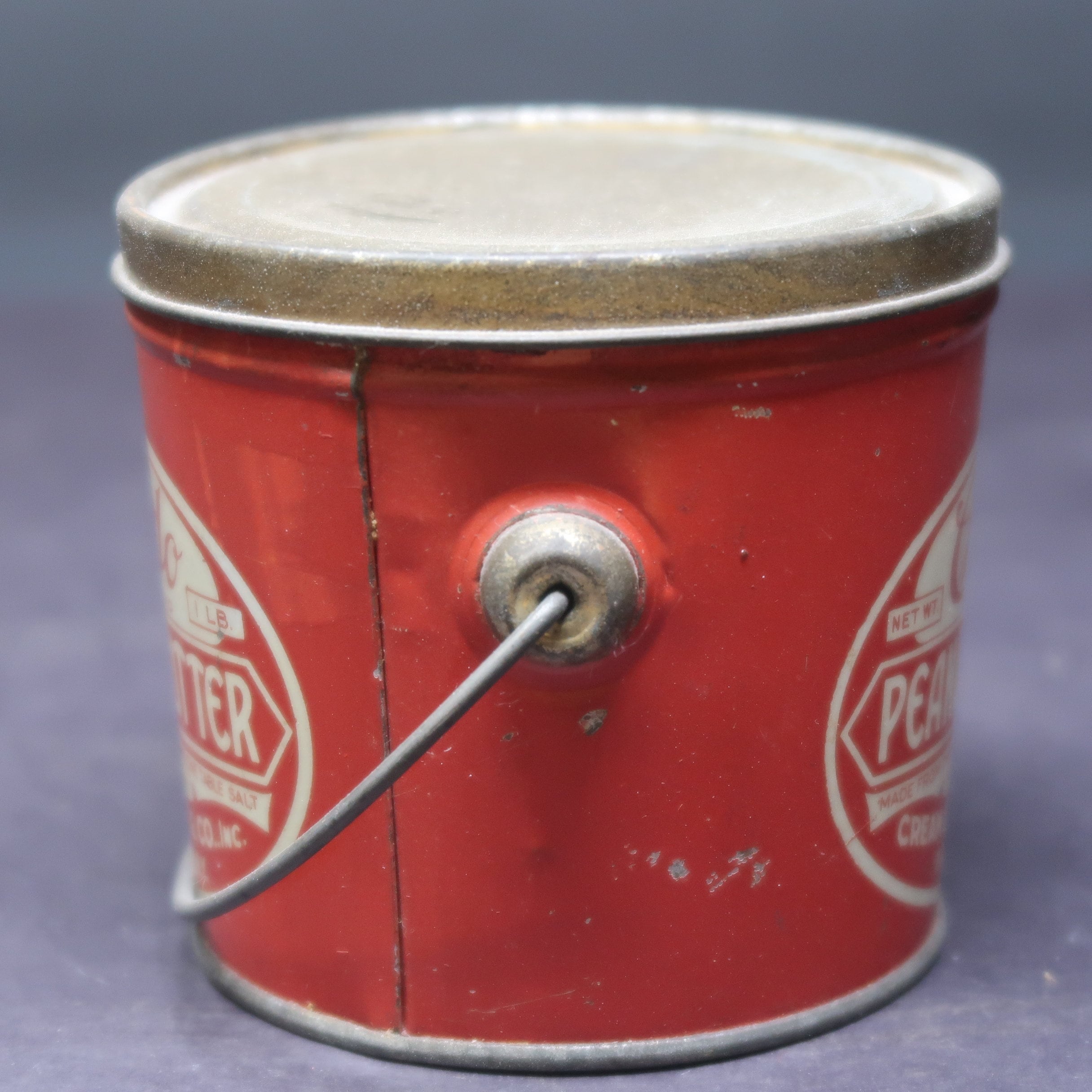 Credo Brand Peanut Butter 1 Lb. Tin Pail Cream Dove Mfg. Co Inc. Binghamton, NY