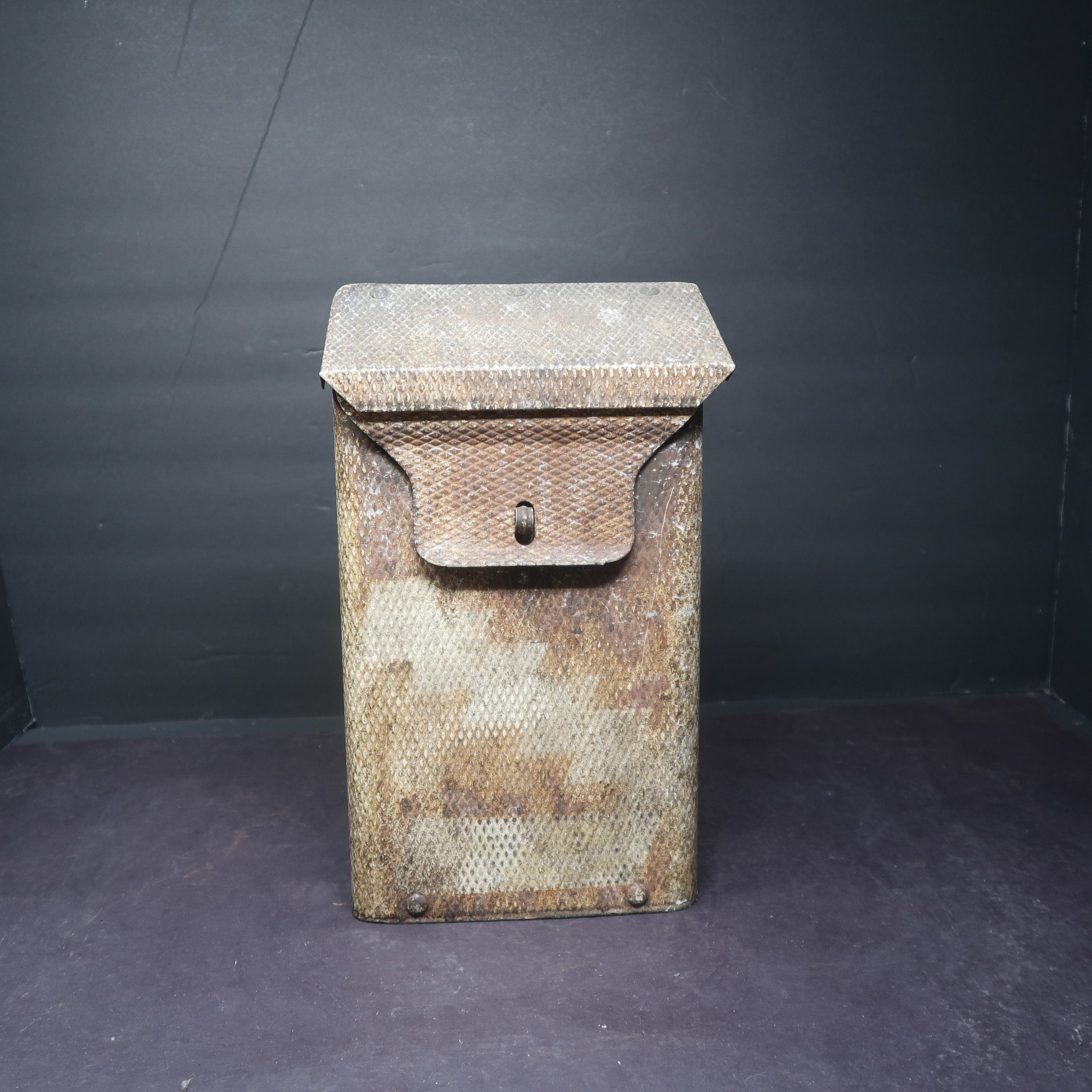 Vintage Aluminum Wall Mounted Mailbox Double Hinged Flip Top