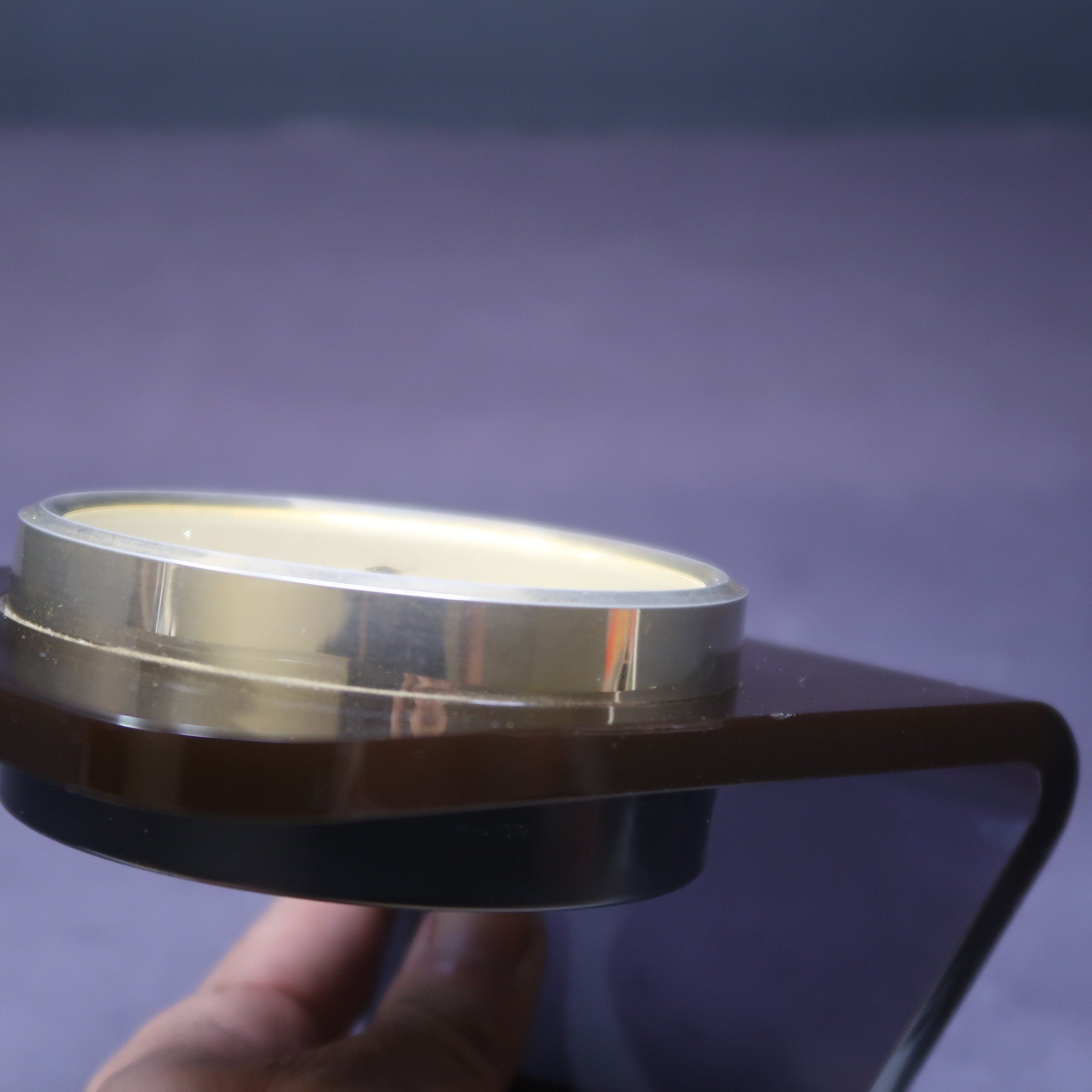 Vintage Seiko Smoked Lucite & Brass Desk Clock 1980s Works