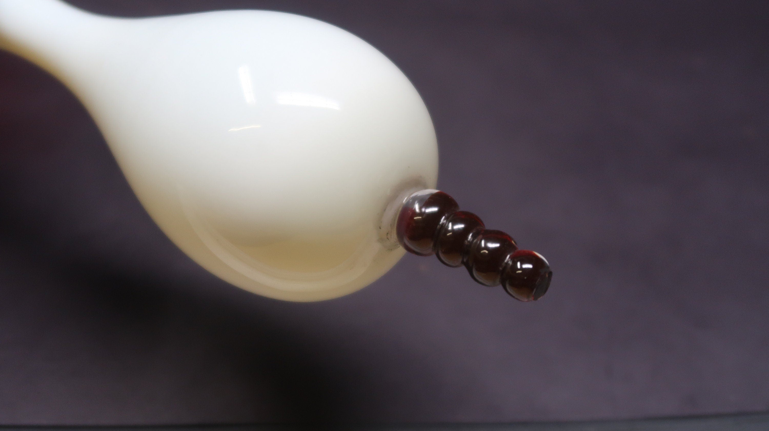 British 19th Century Victorian Hand Blown Cranberry Glass Large Wedding Bell 14"