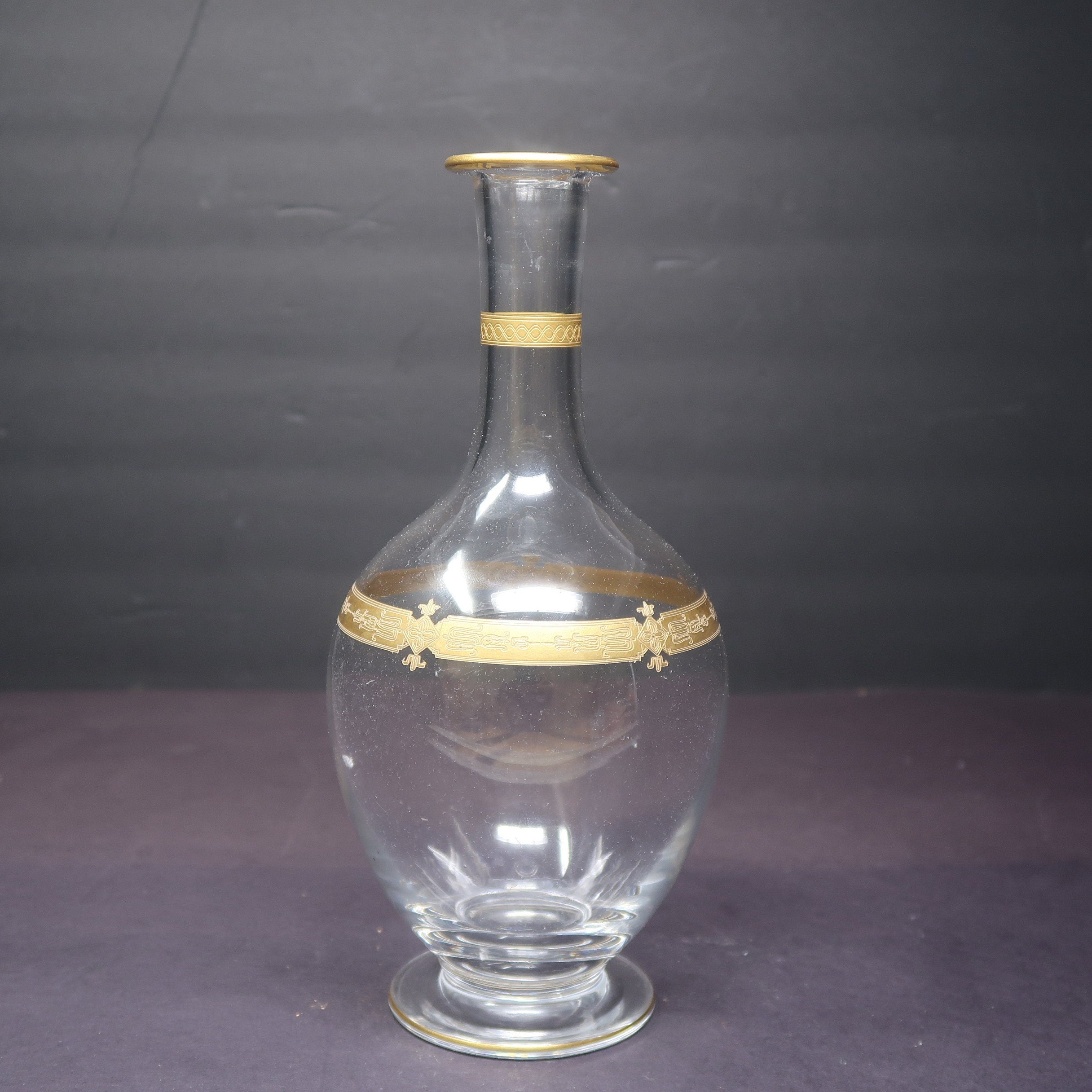 Antique Crystal Wine Decanter Marked 328 (No Stopper ) 10" H