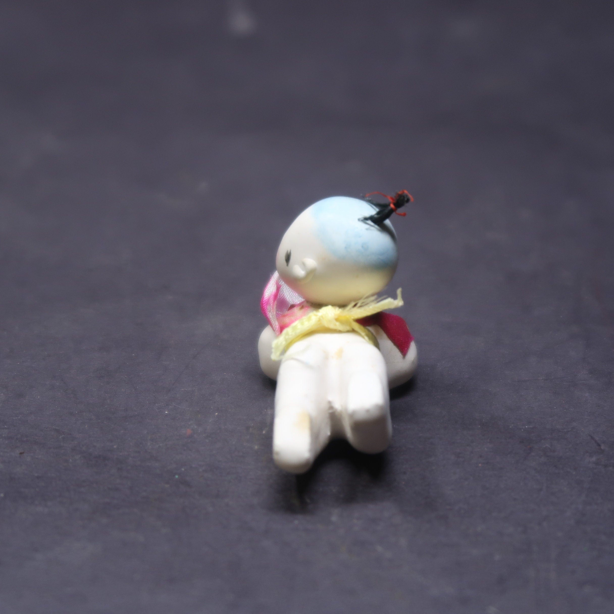 Antique 2" Long Miniature Crawling Baby Doll Japanese Porcelain Doll 1920s