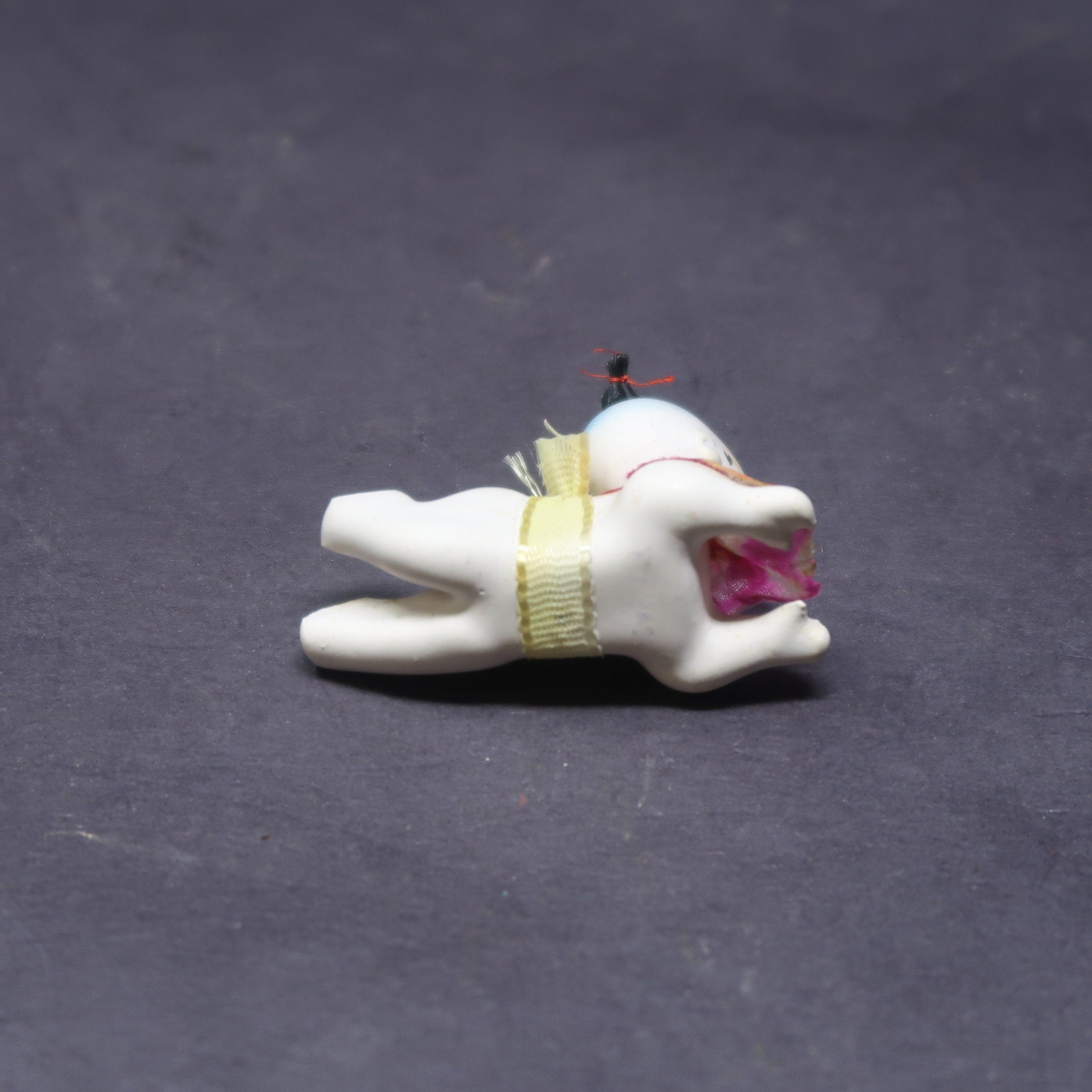 Antique 2" Long Miniature Crawling Baby Doll Japanese Porcelain Doll 1920s