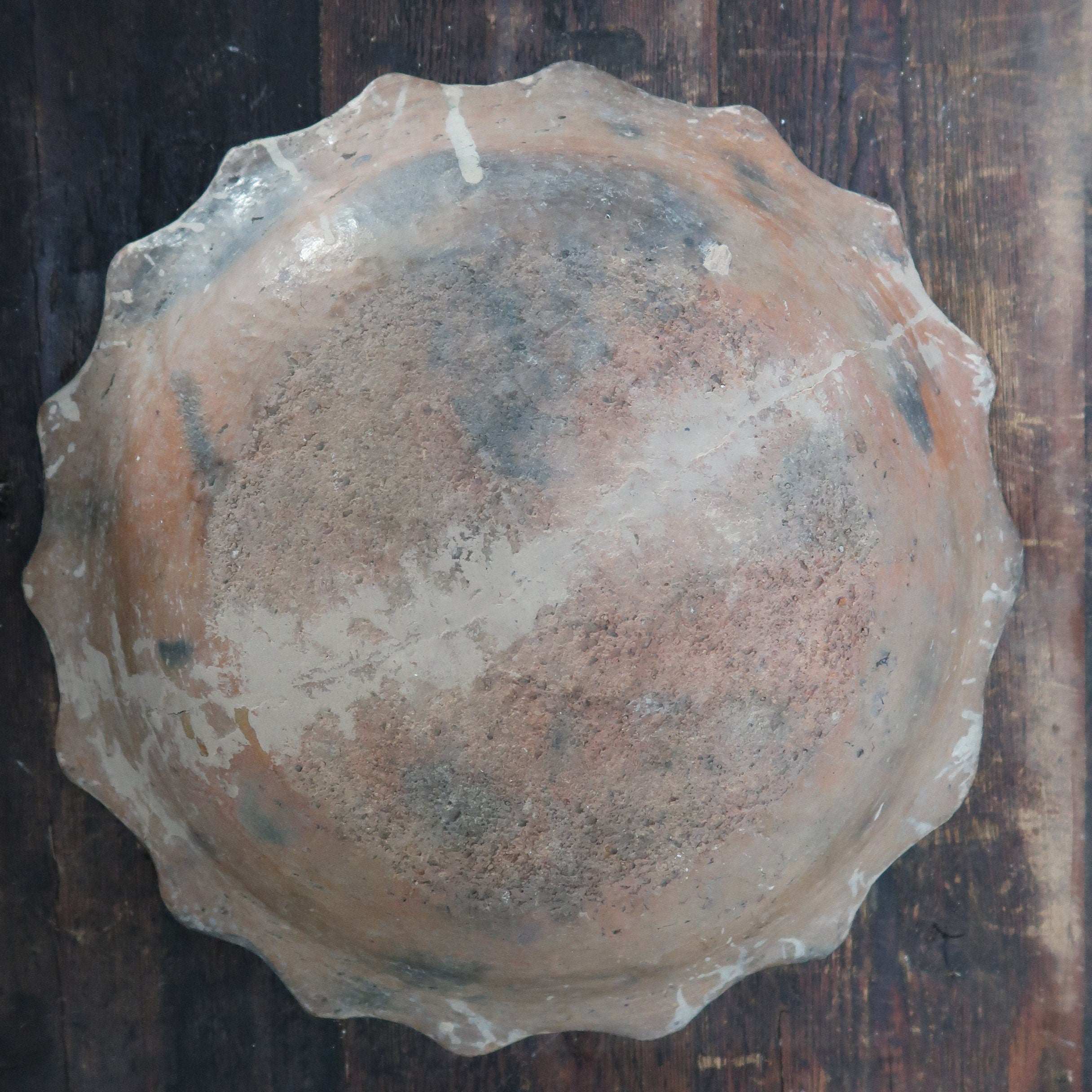 Algeria Dish Amazigh Kabylie Berber Terracotta Zig Zag Edge Platter 14" x 2.5" H