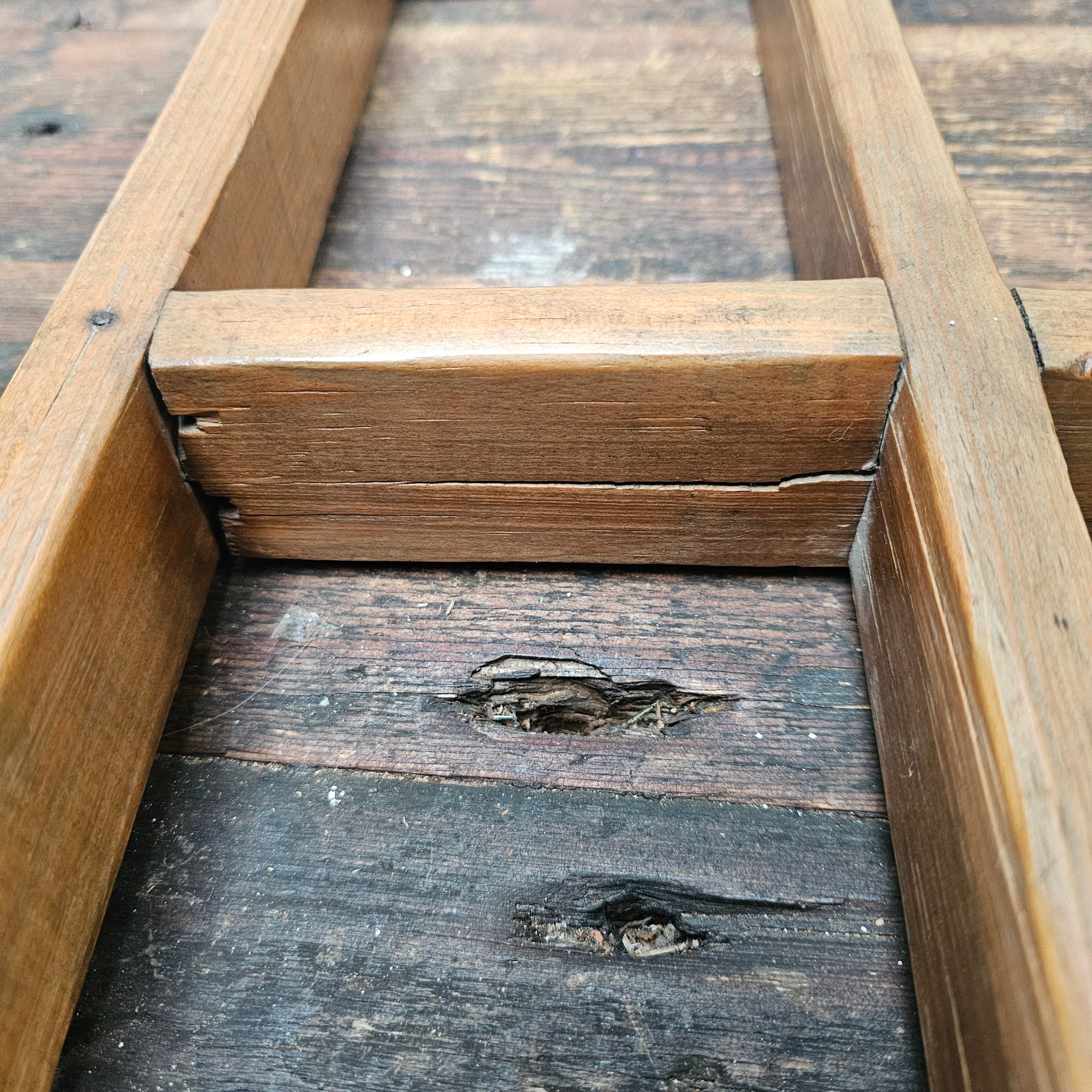 Antique Wood Brick Mold Shot Glass Wall Display Holder